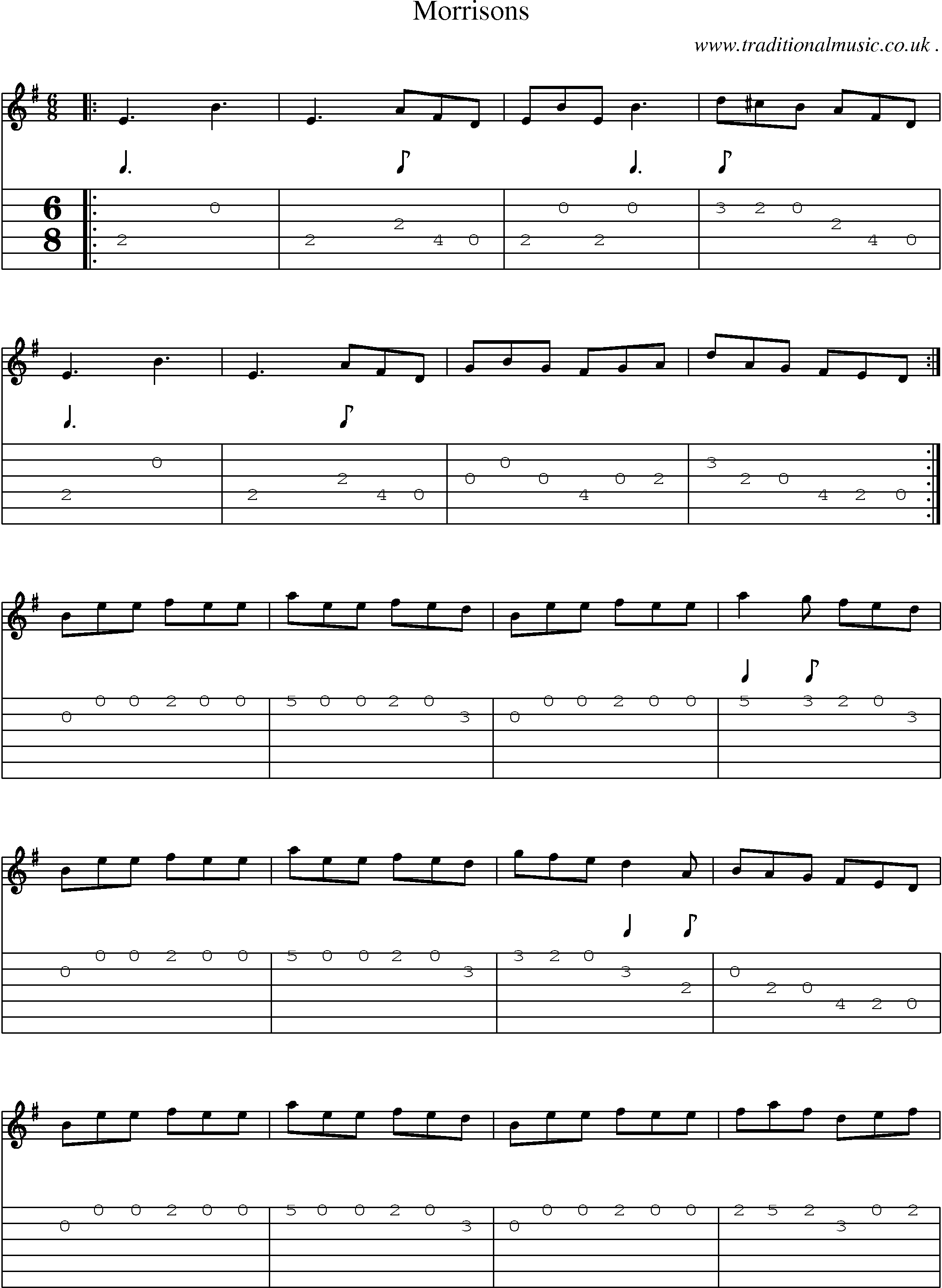 Sheet-Music and Guitar Tabs for Morrisons
