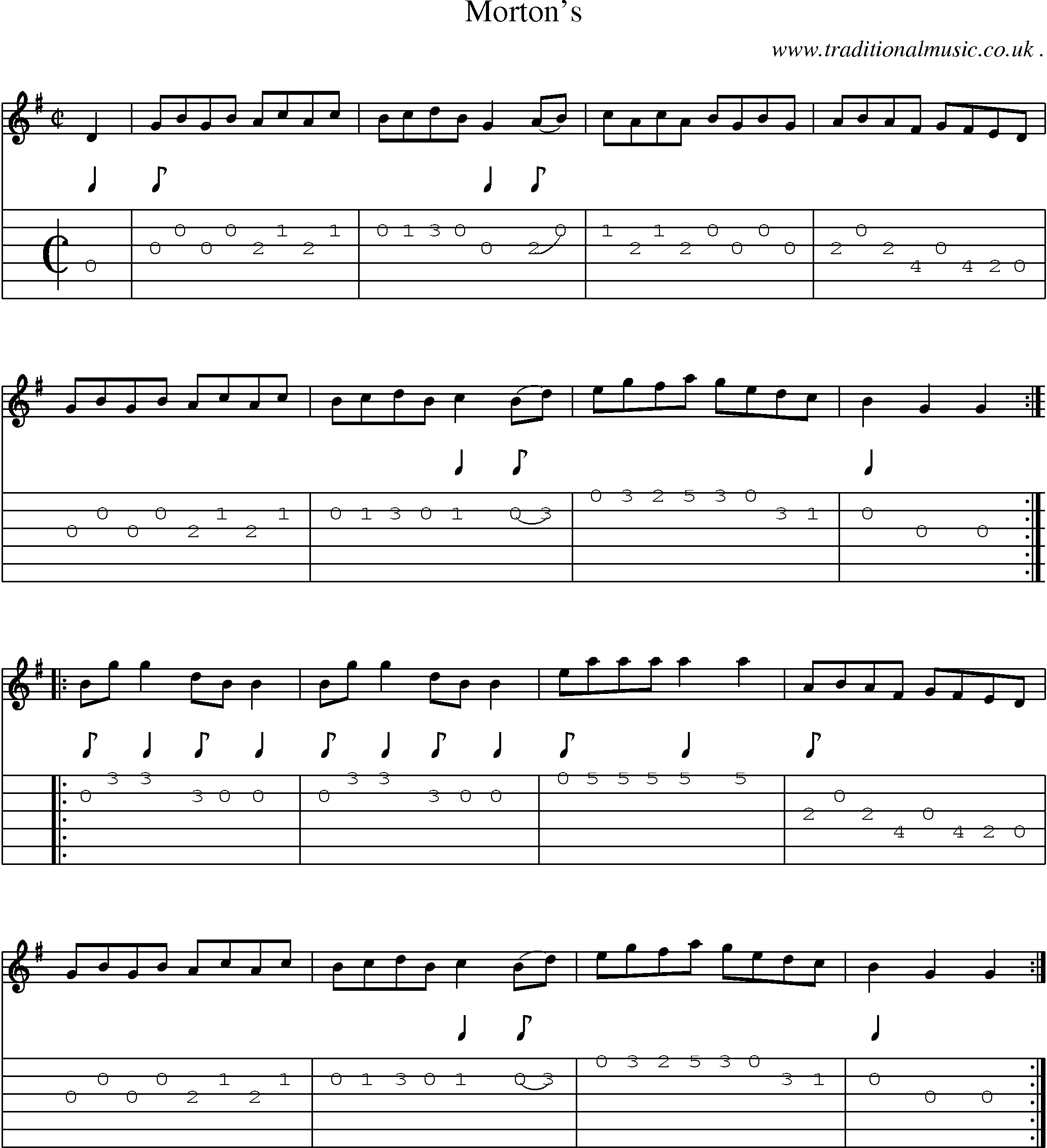 Sheet-Music and Guitar Tabs for Mortons