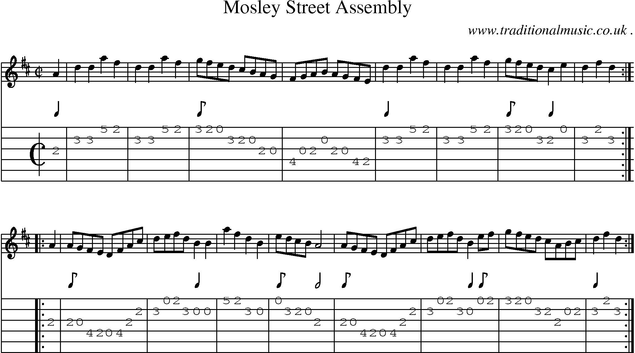 Sheet-Music and Guitar Tabs for Mosley Street Assembly
