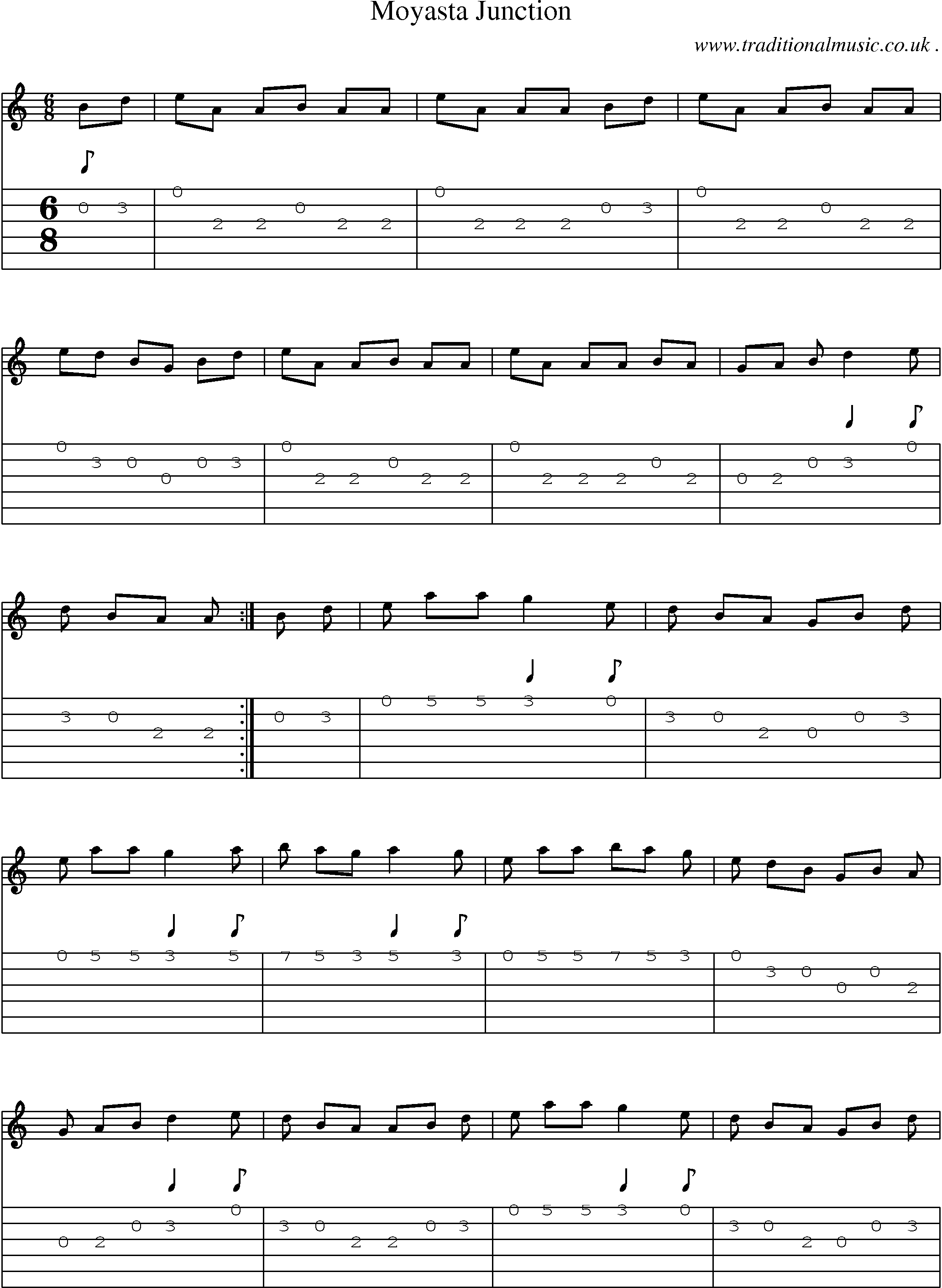 Sheet-Music and Guitar Tabs for Moyasta Junction