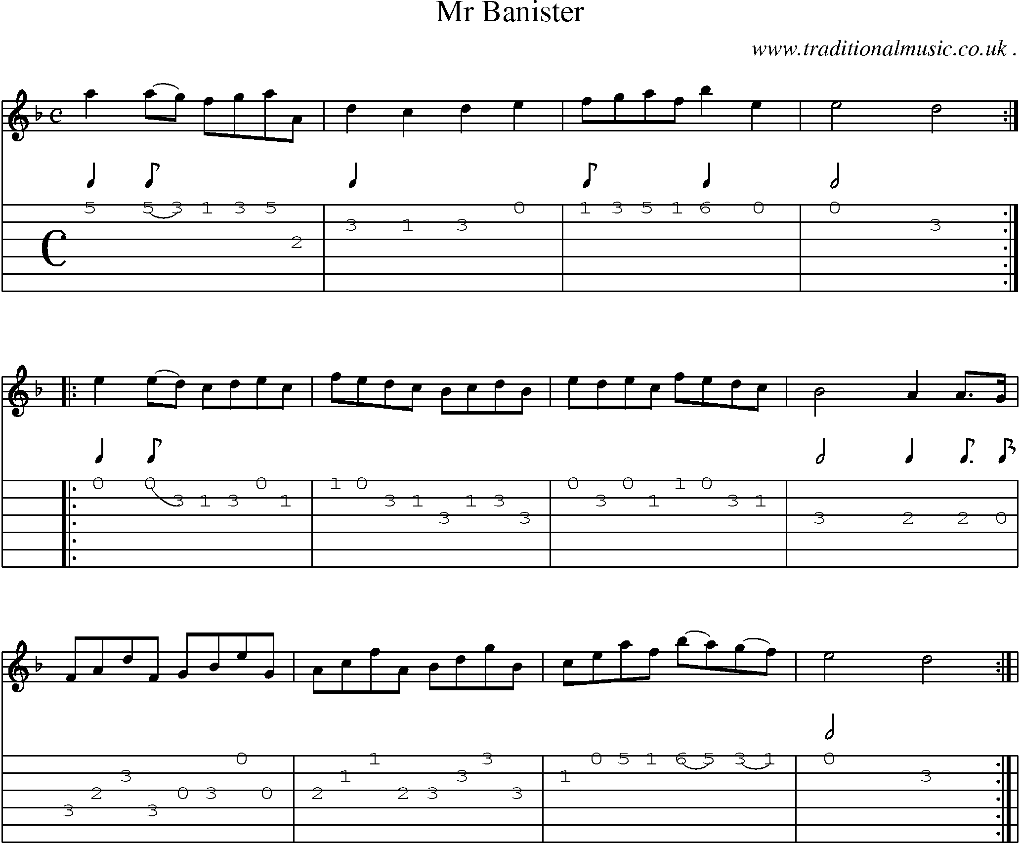 Sheet-Music and Guitar Tabs for Mr Banister