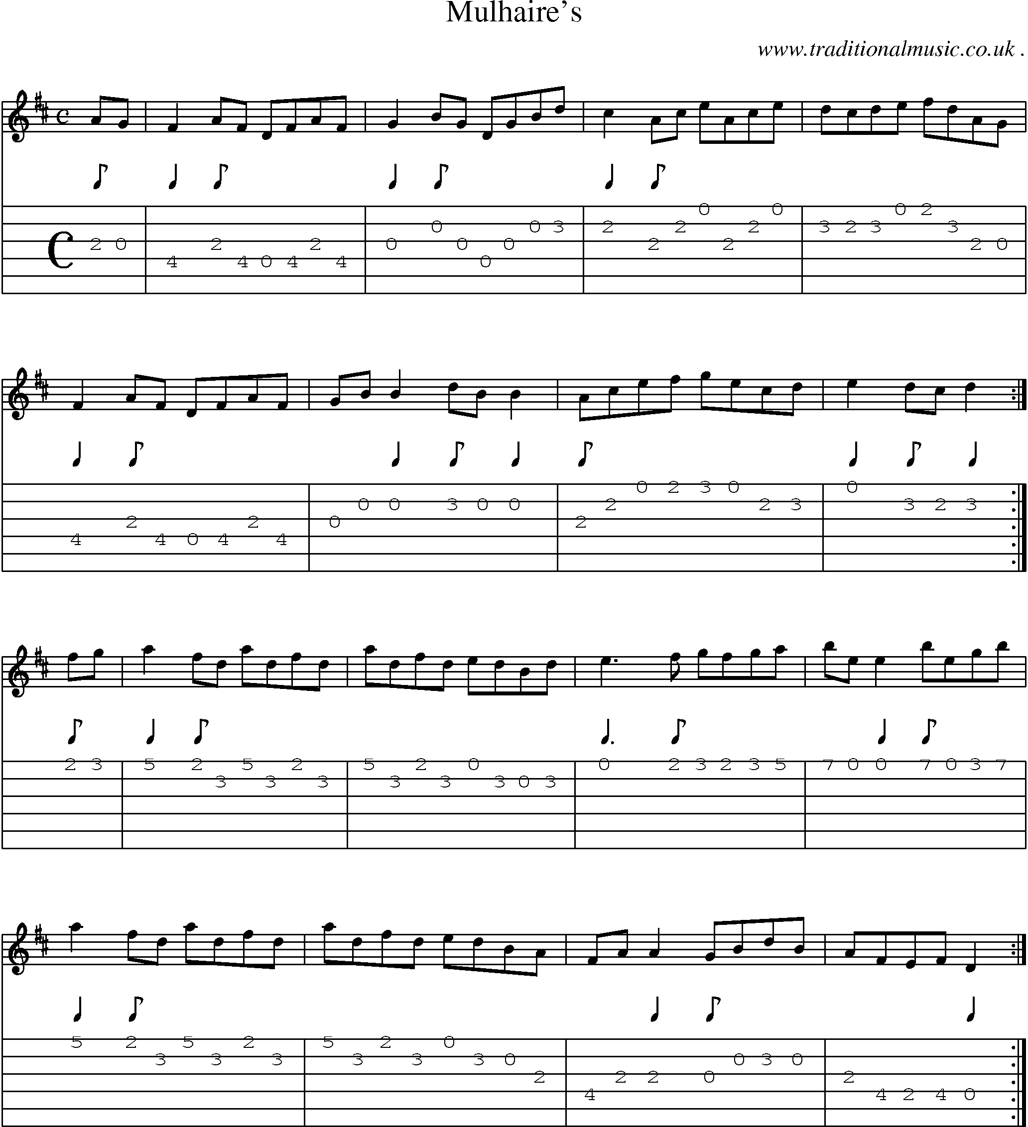 Sheet-Music and Guitar Tabs for Mulhaires