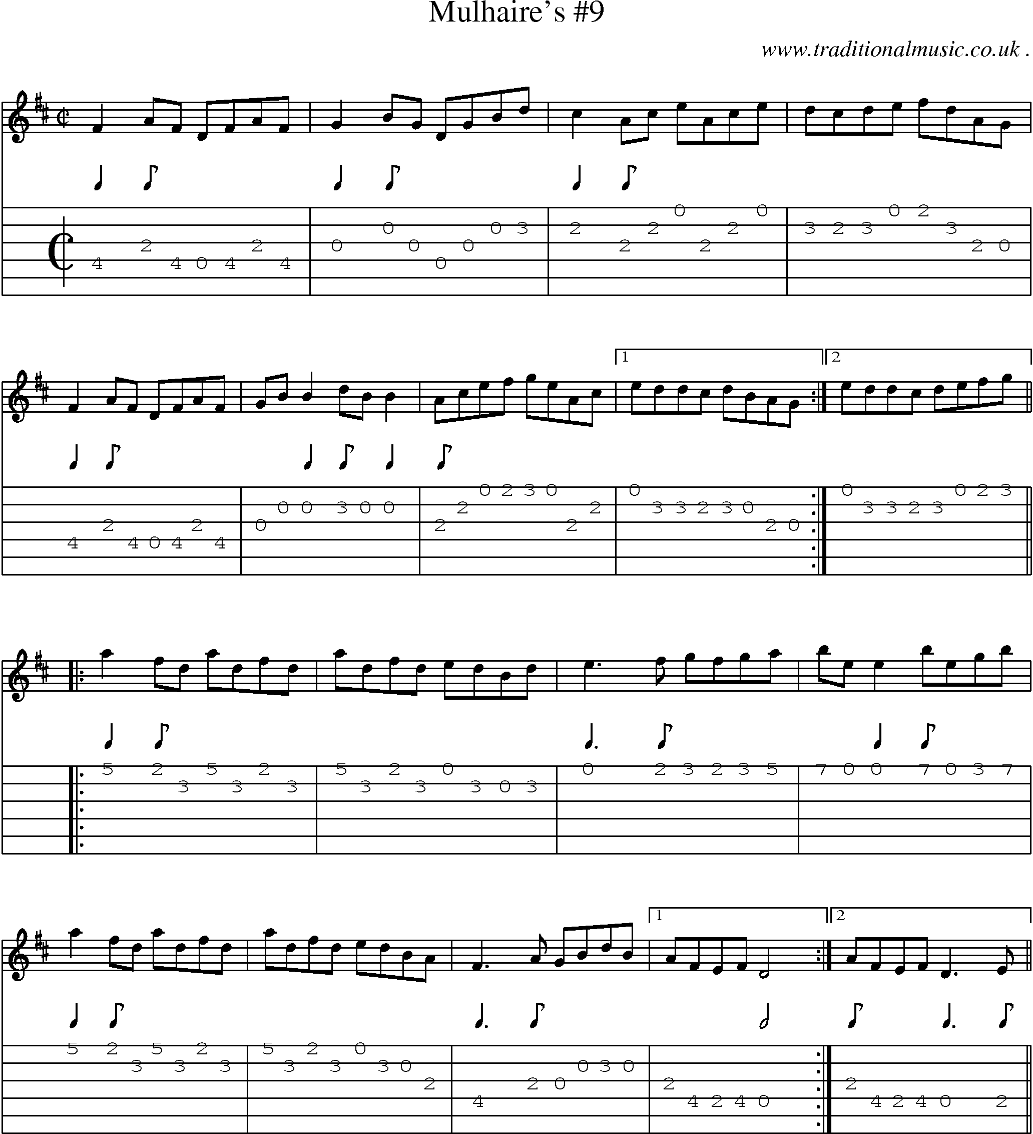 Sheet-Music and Guitar Tabs for Mulhaires 9