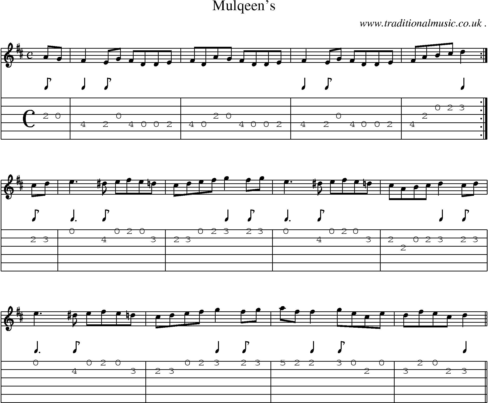 Sheet-Music and Guitar Tabs for Mulqeens