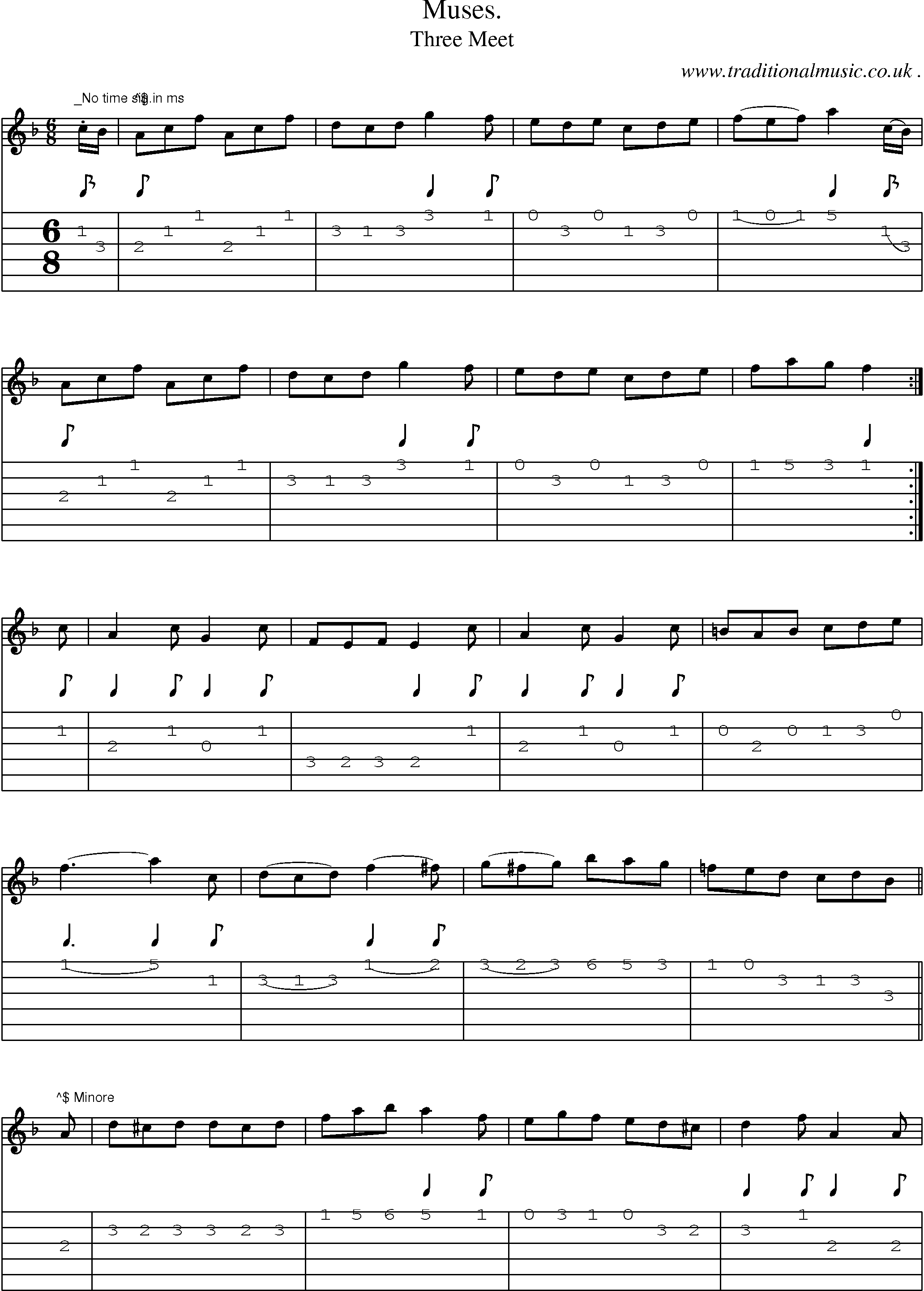Sheet-Music and Guitar Tabs for Muses