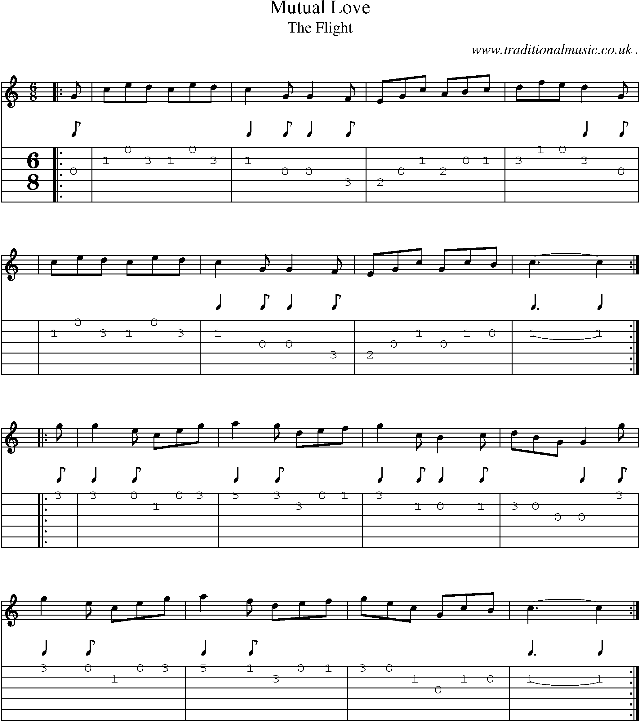 Sheet-Music and Guitar Tabs for Mutual Love