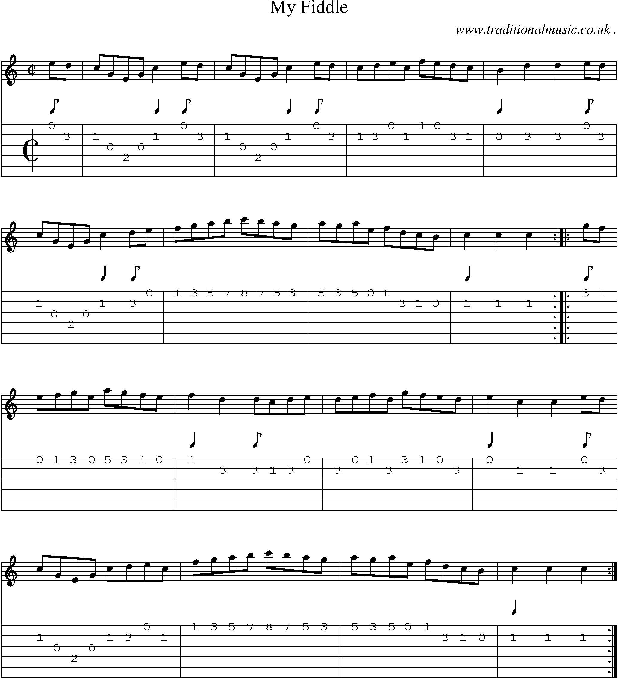Sheet-Music and Guitar Tabs for My Fiddle