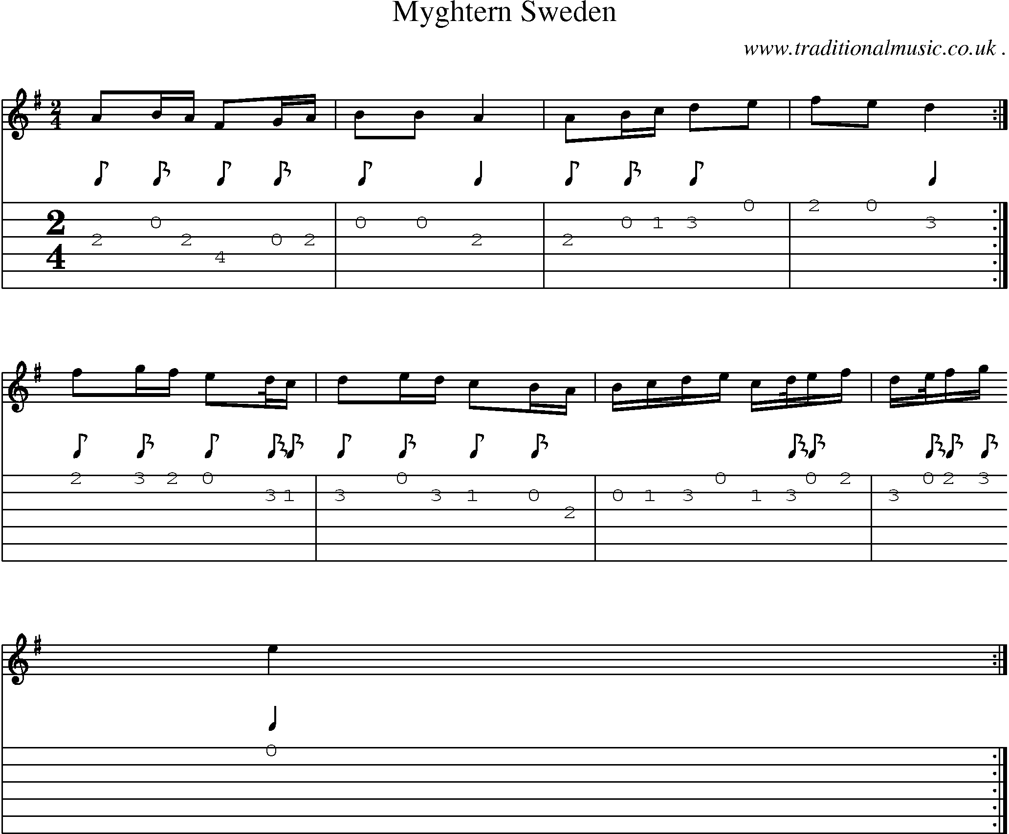 Sheet-Music and Guitar Tabs for Myghtern Sweden