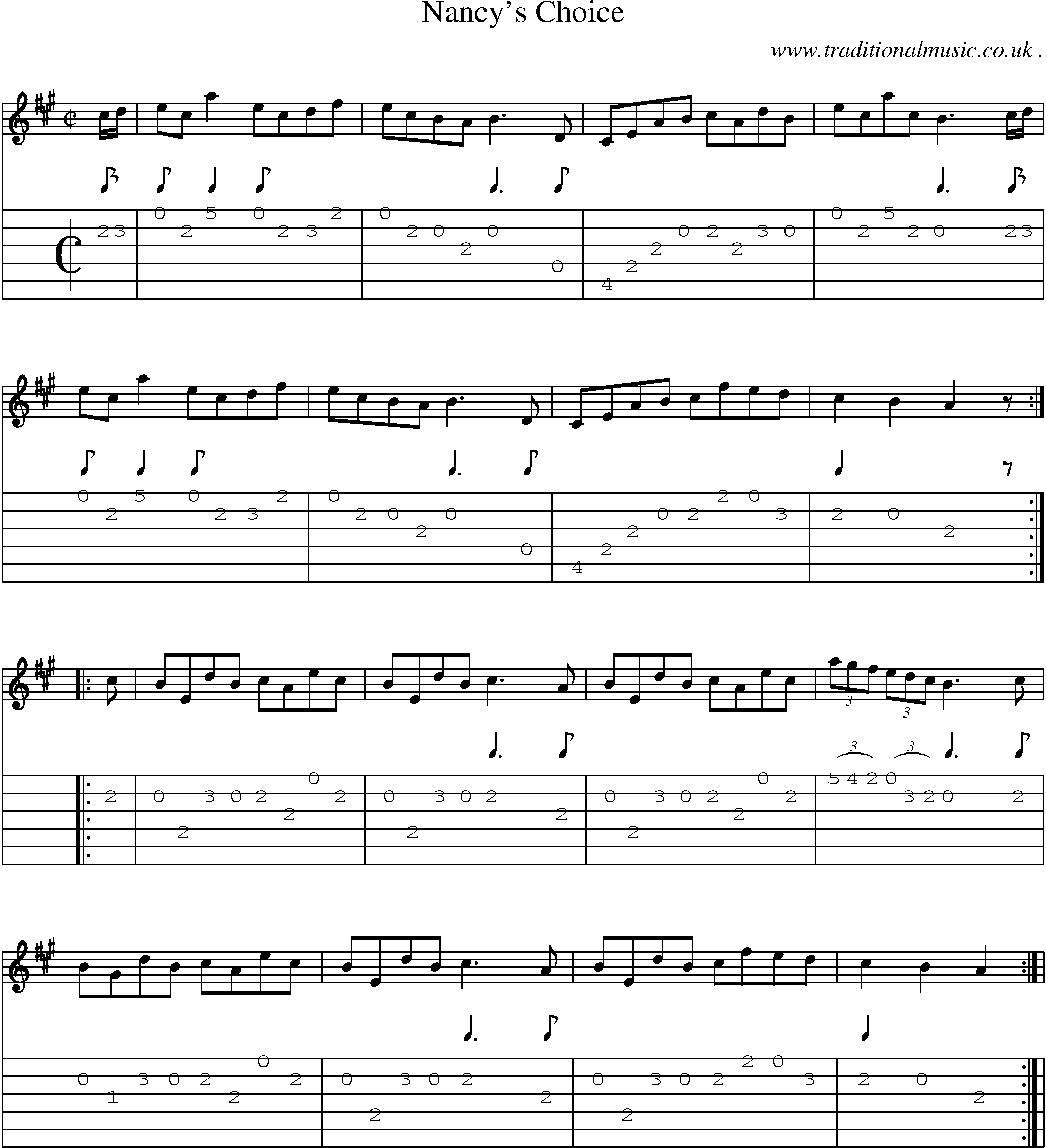 Sheet-Music and Guitar Tabs for Nancys Choice