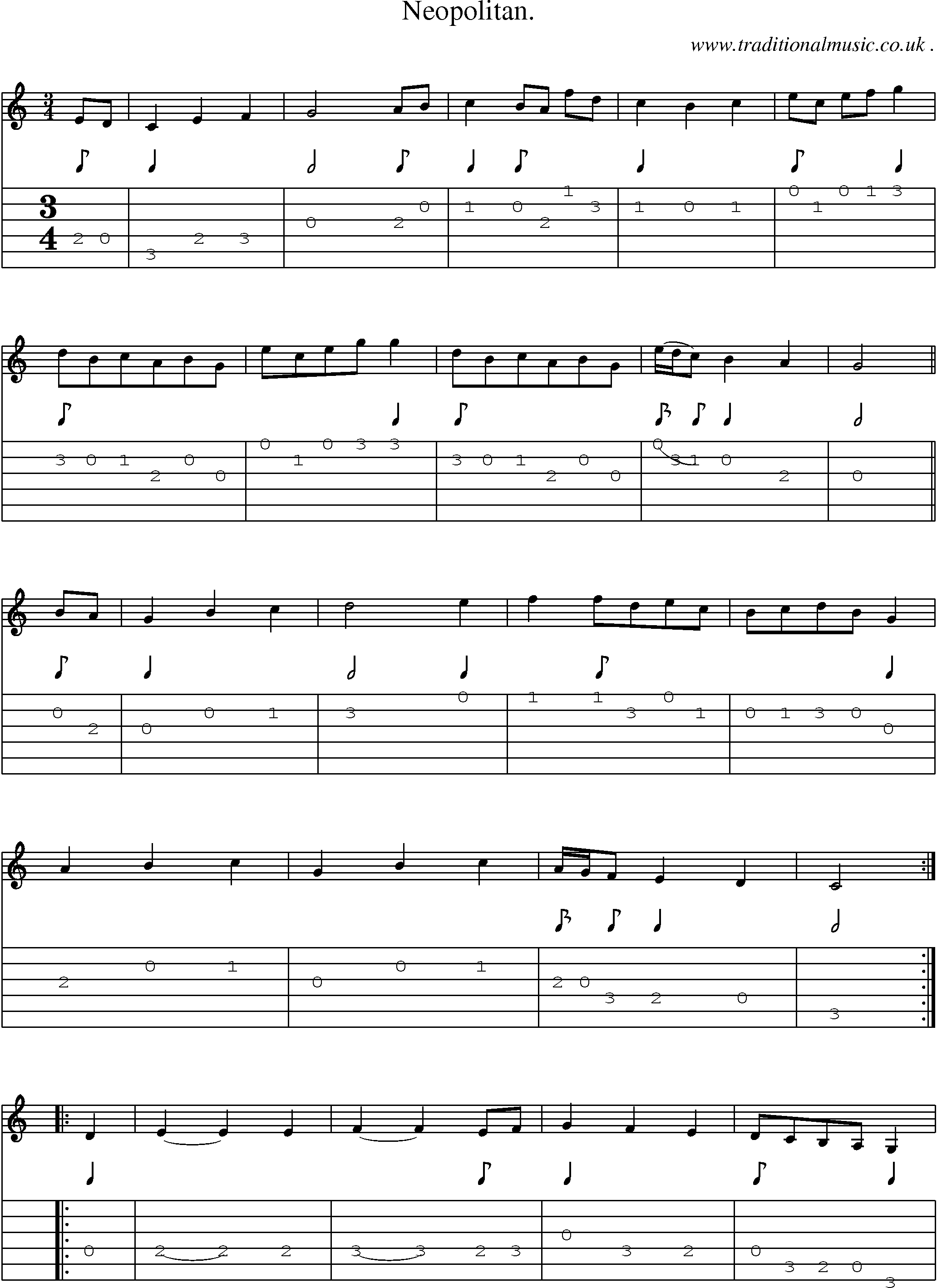 Sheet-Music and Guitar Tabs for Neopolitan