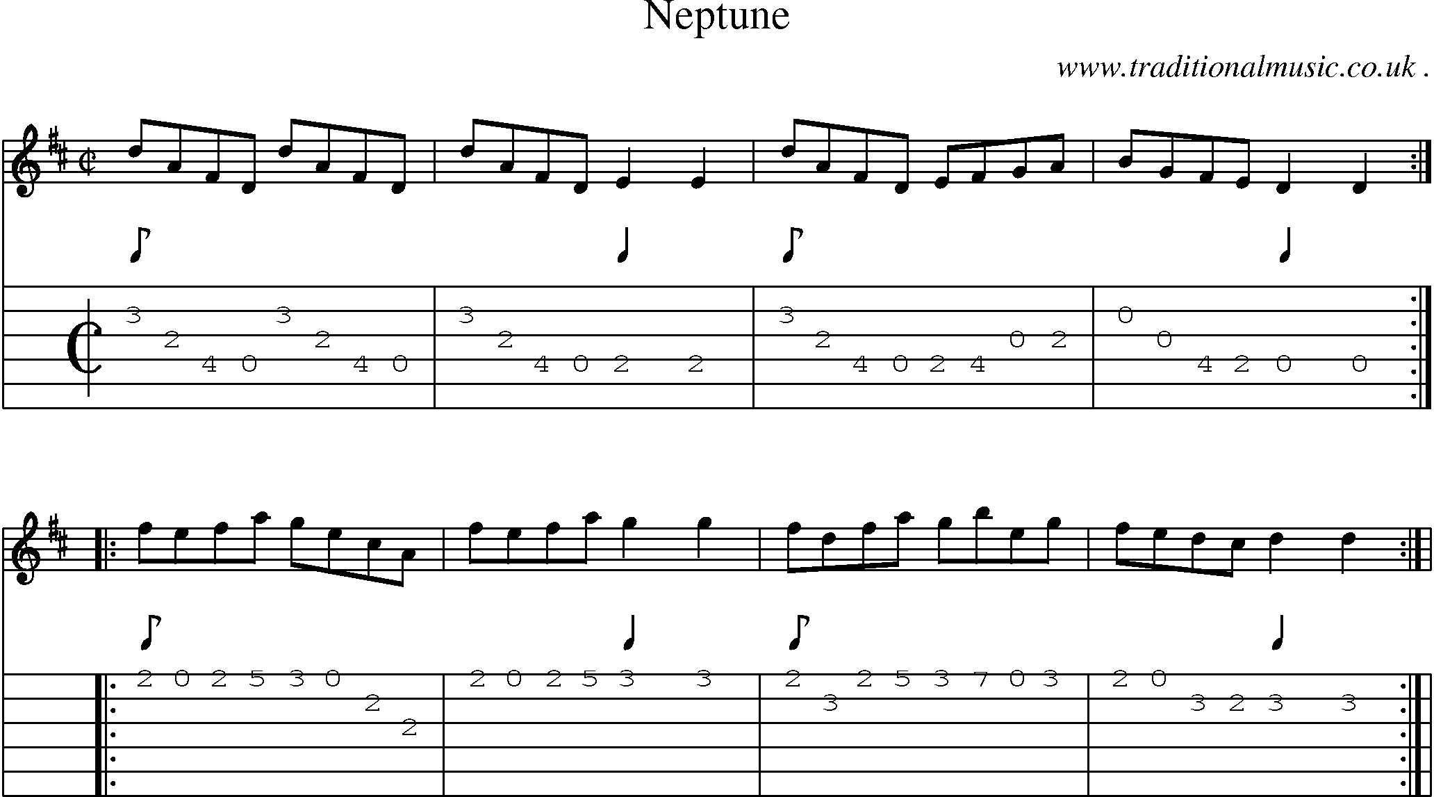 Sheet-Music and Guitar Tabs for Neptune