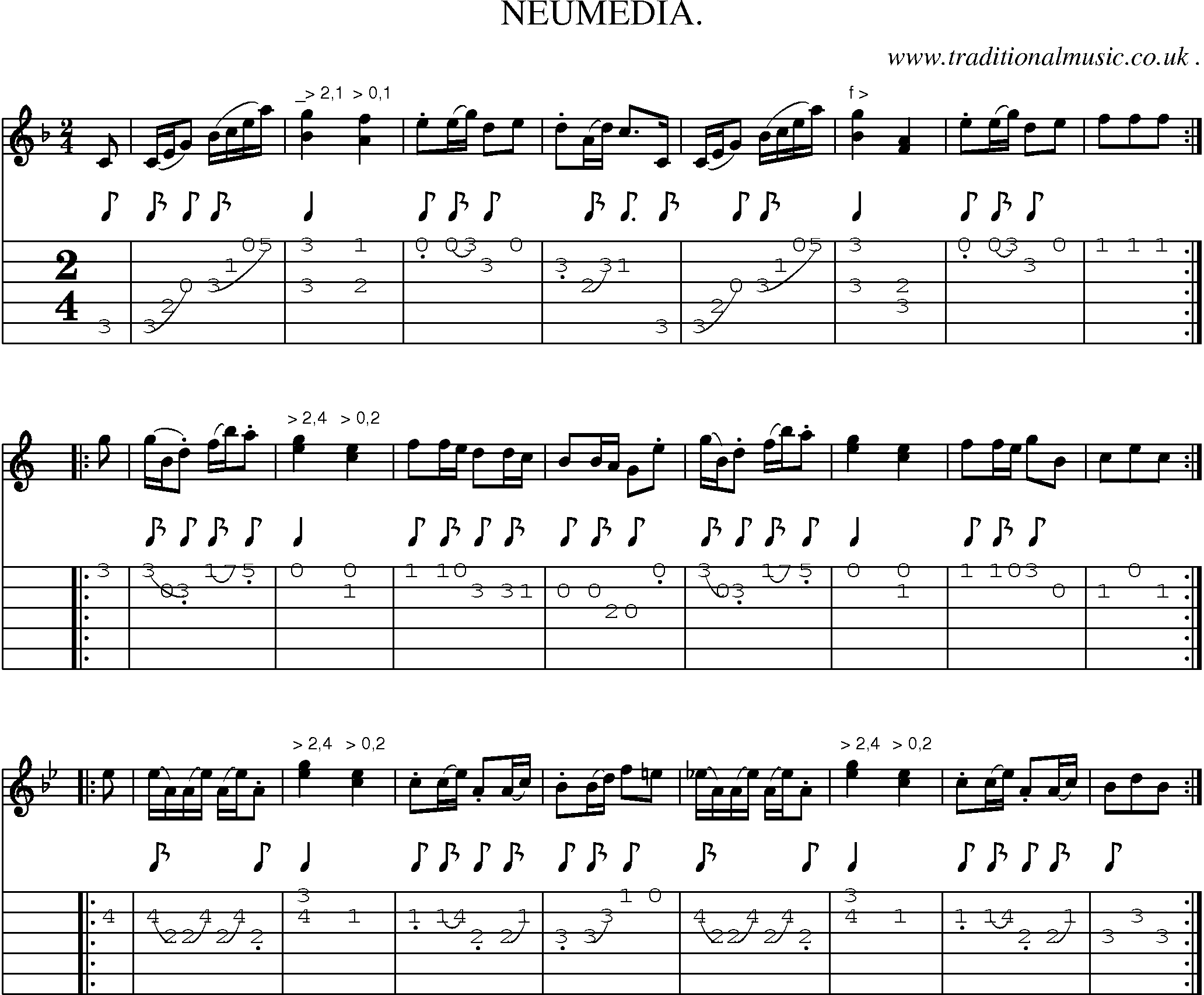 Sheet-Music and Guitar Tabs for Neumedia