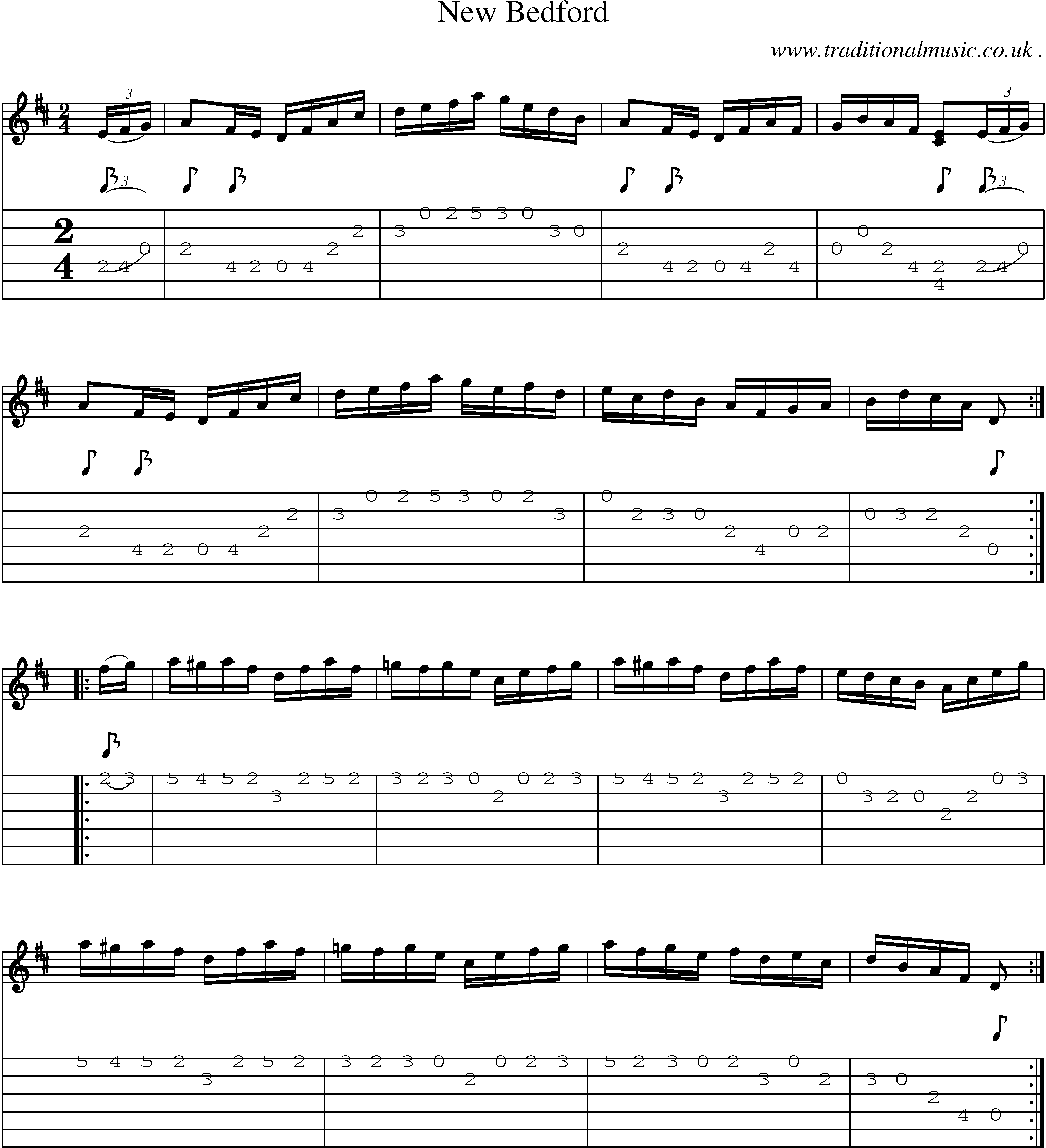 Sheet-Music and Guitar Tabs for New Bedford