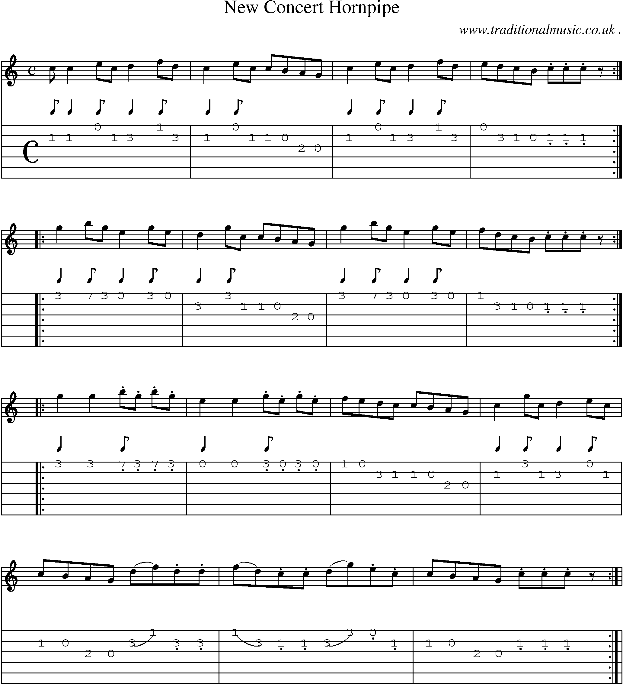 Sheet-Music and Guitar Tabs for New Concert Hornpipe