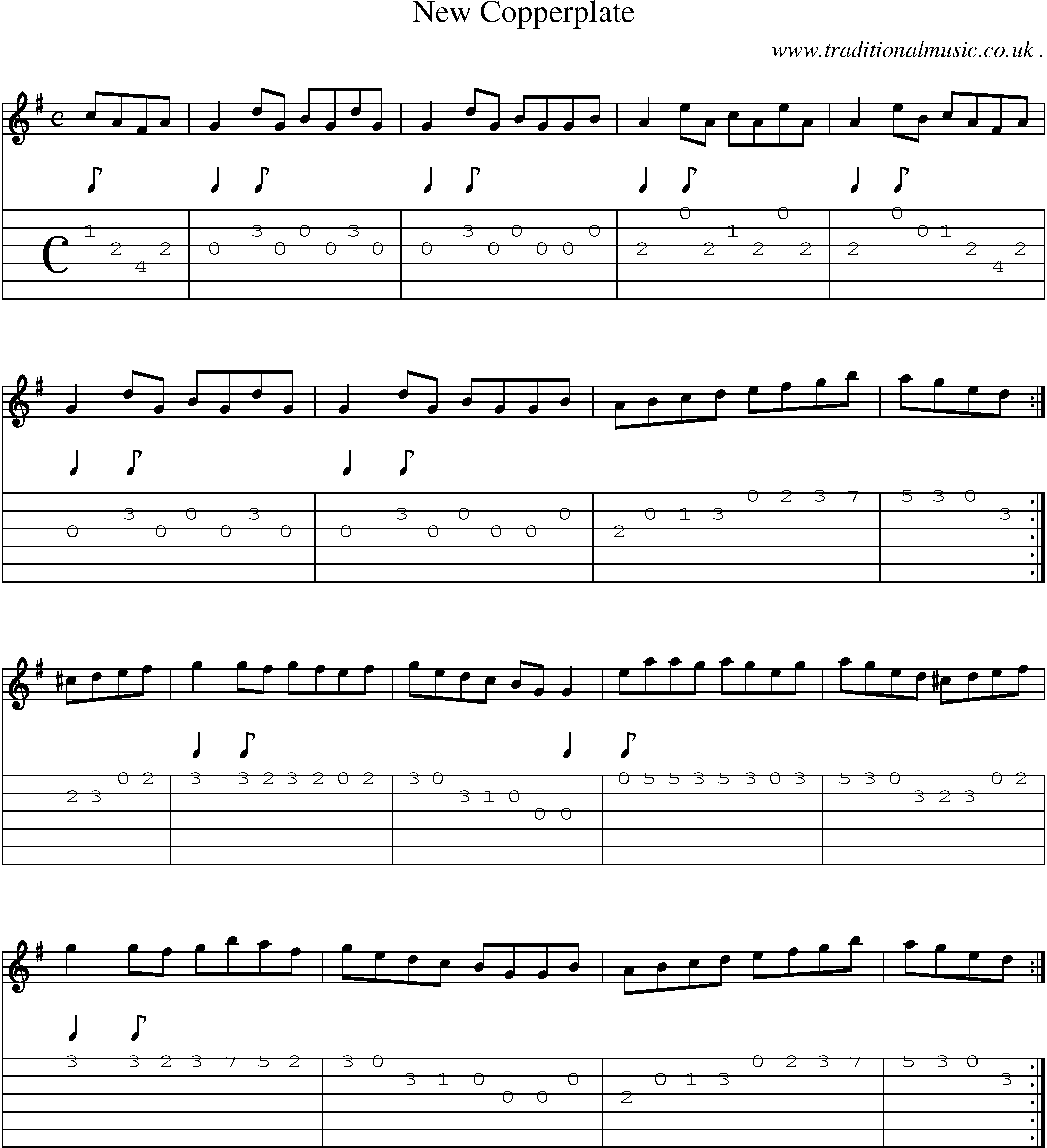 Sheet-Music and Guitar Tabs for New Copperplate
