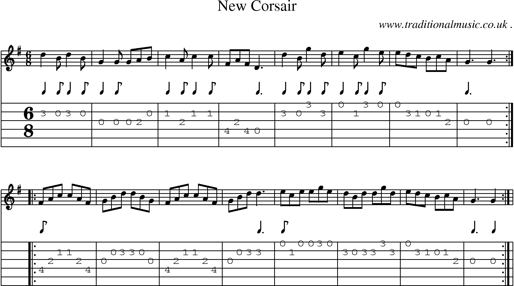 Sheet-Music and Guitar Tabs for New Corsair
