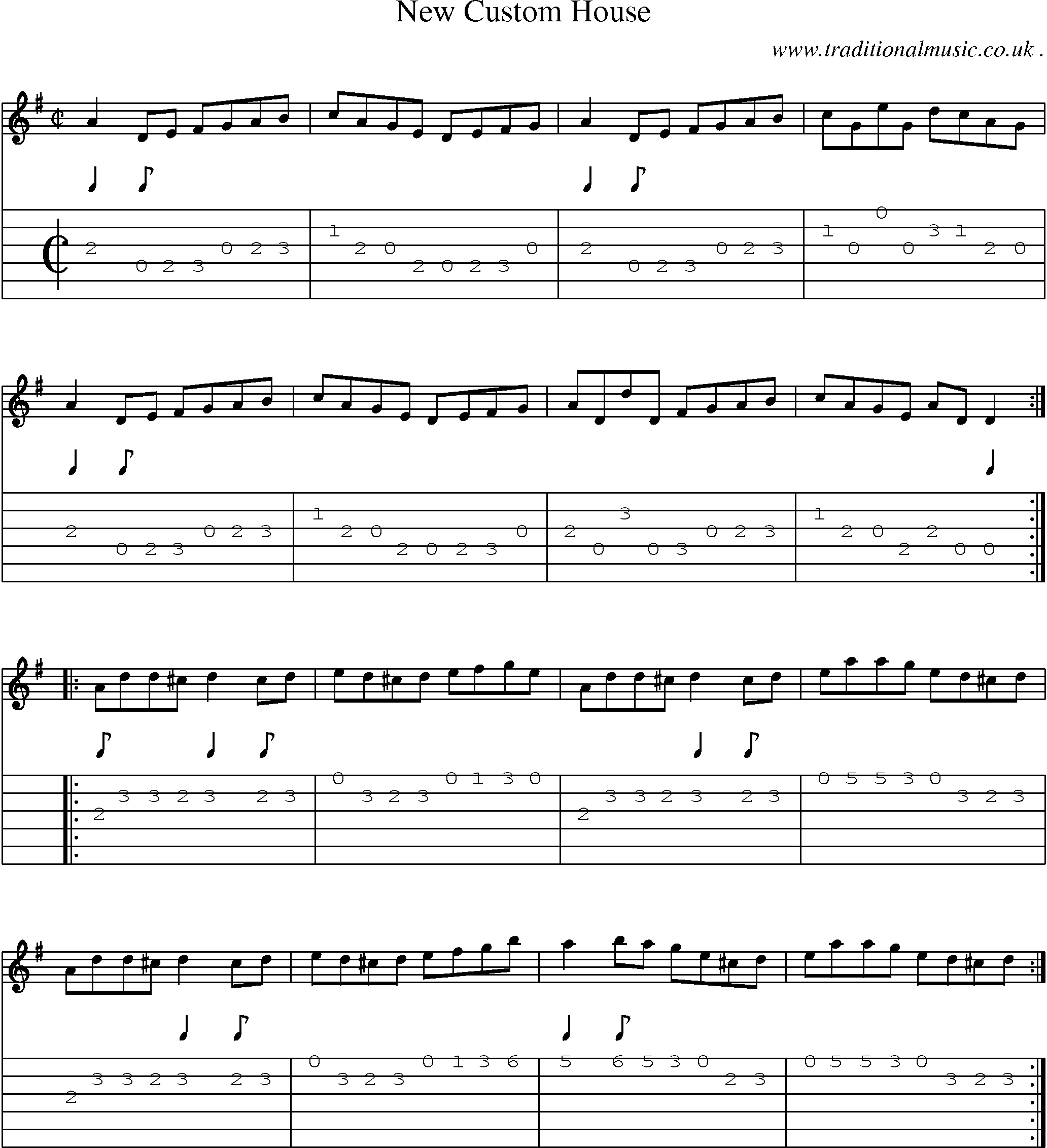 Sheet-Music and Guitar Tabs for New Custom House