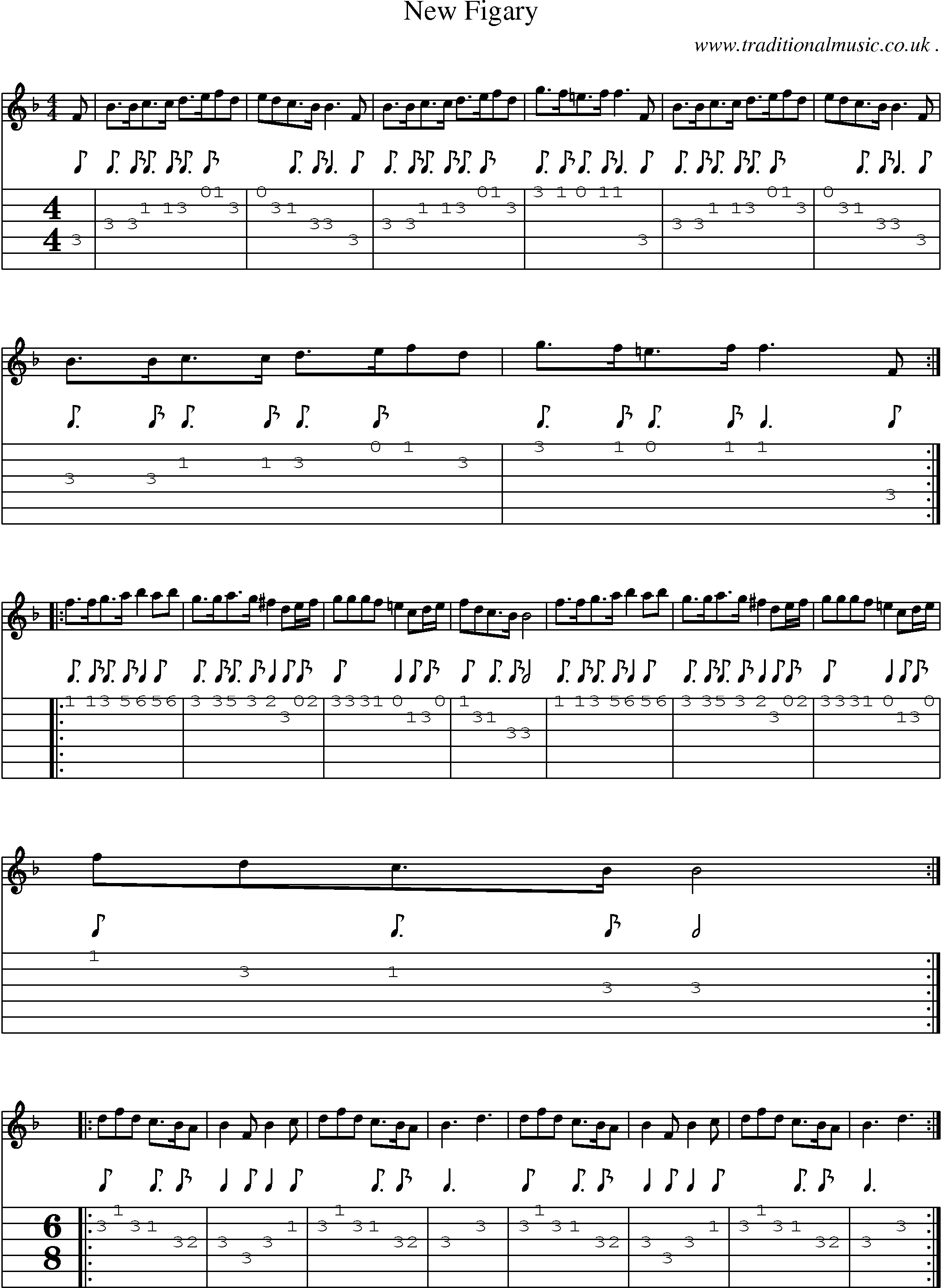 Sheet-Music and Guitar Tabs for New Figary