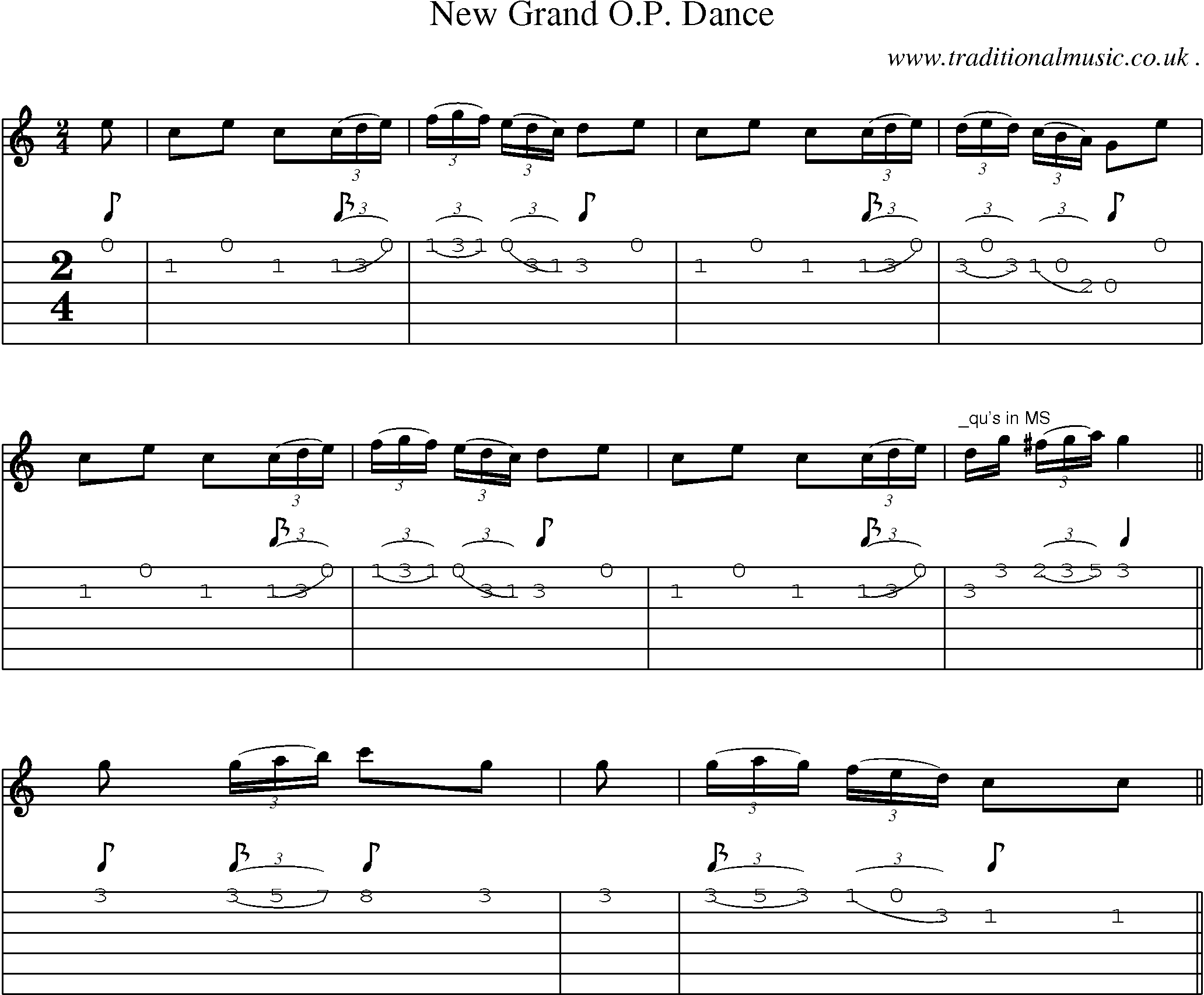 Sheet-Music and Guitar Tabs for New Grand Op Dance