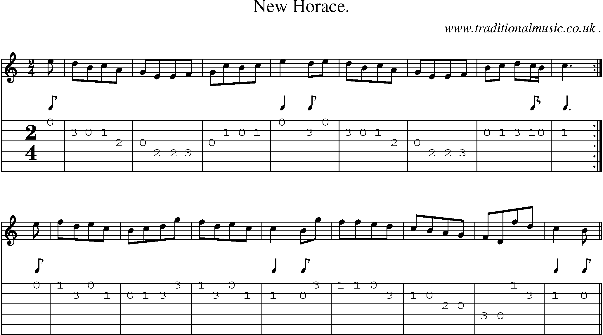 Sheet-Music and Guitar Tabs for New Horace