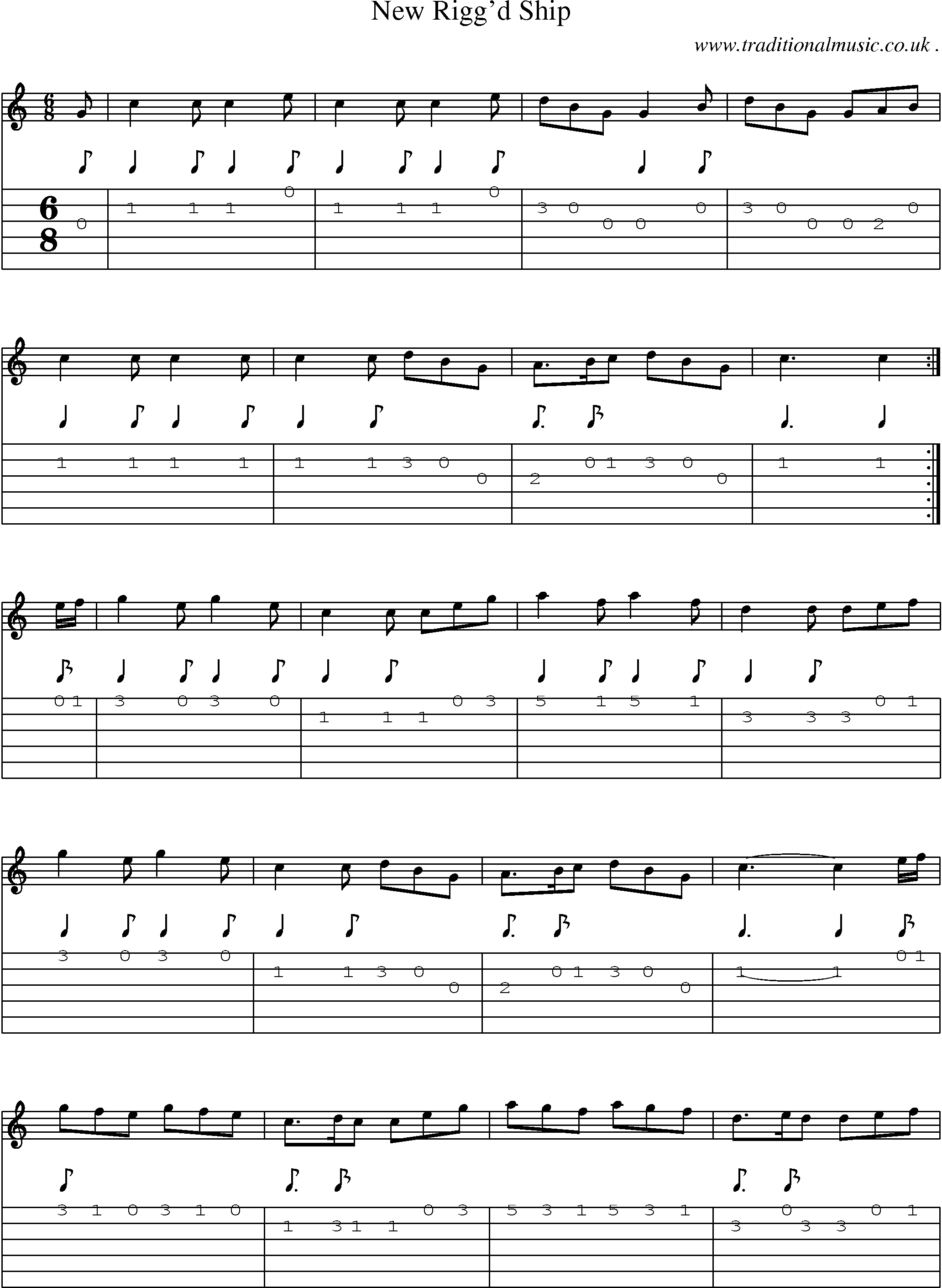 Sheet-Music and Guitar Tabs for New Riggd Ship