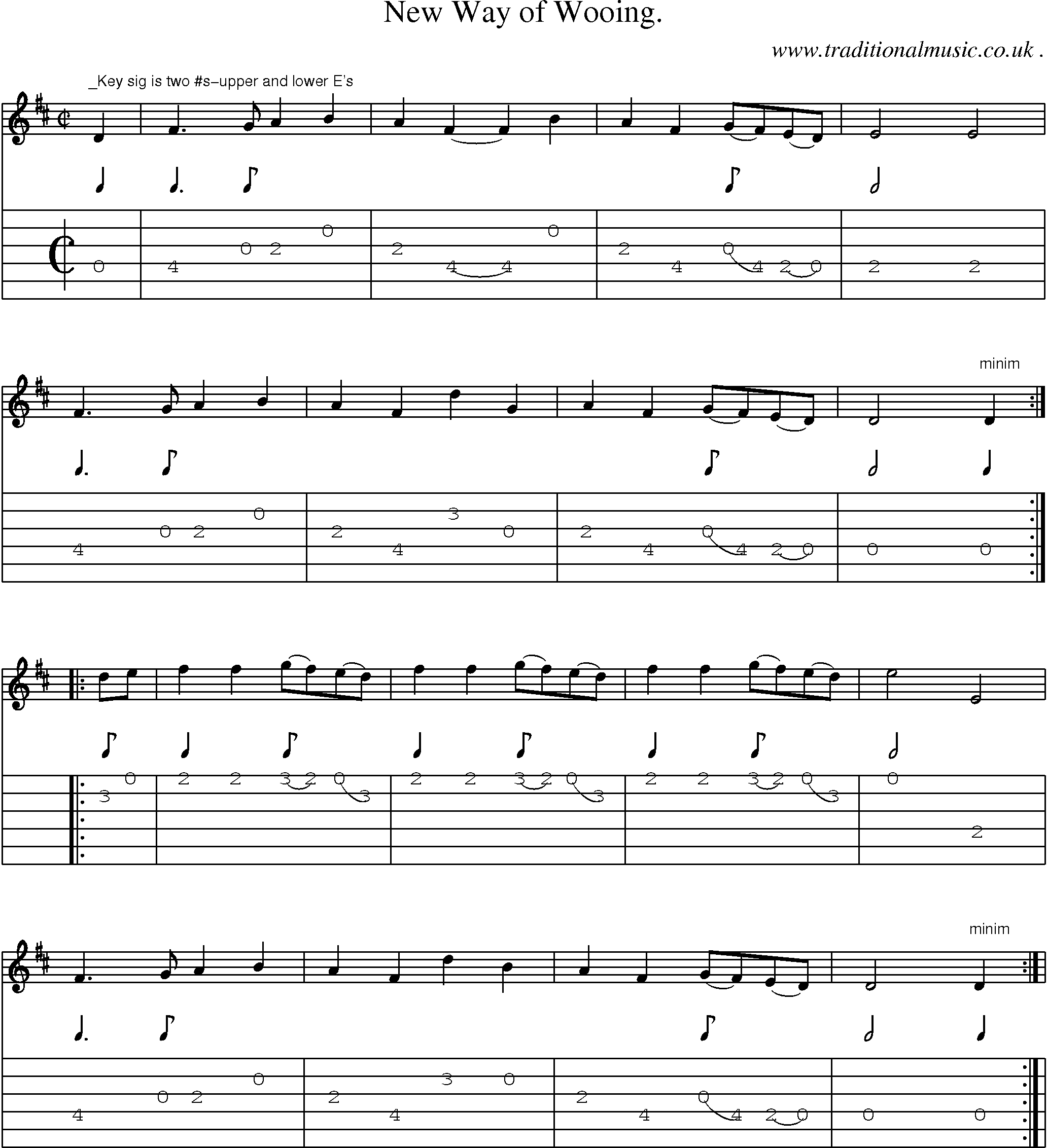 Sheet-Music and Guitar Tabs for New Way Of Wooing