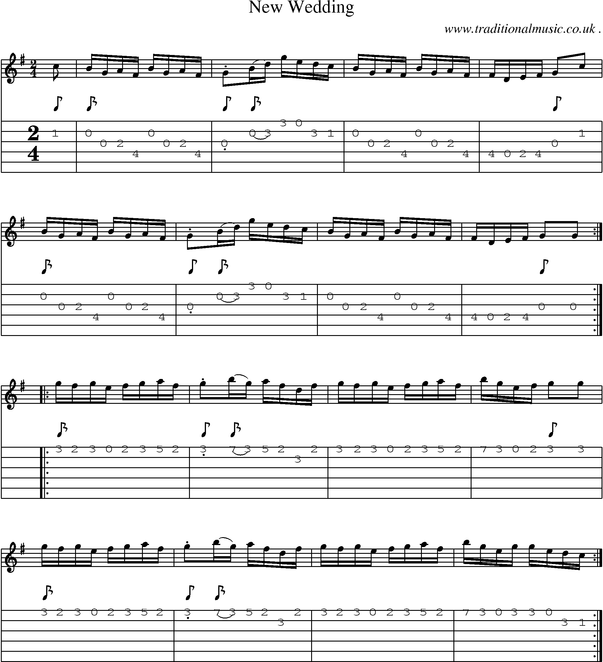 Sheet-Music and Guitar Tabs for New Wedding
