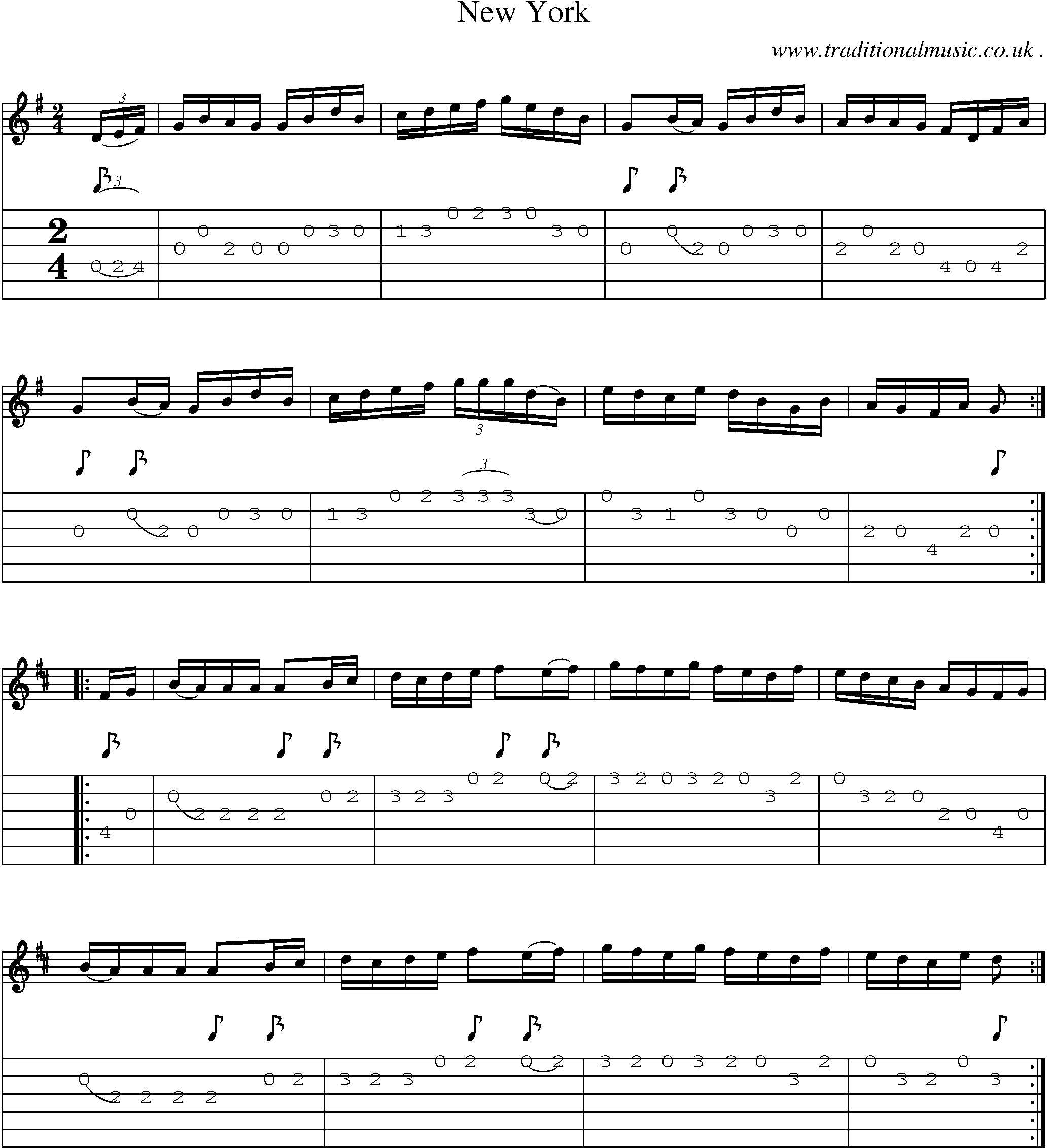 Sheet-Music and Guitar Tabs for New York