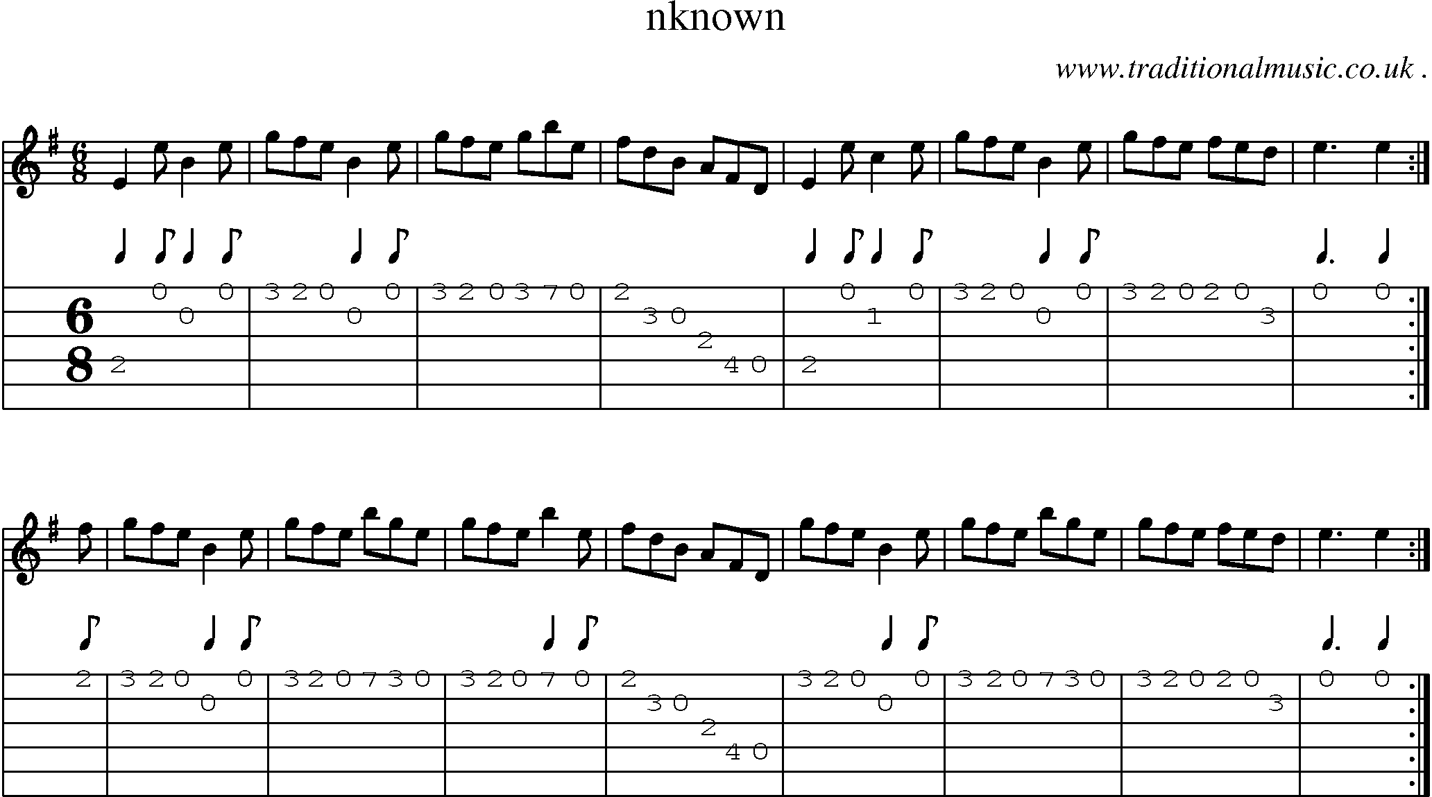 Sheet-Music and Guitar Tabs for Nknown
