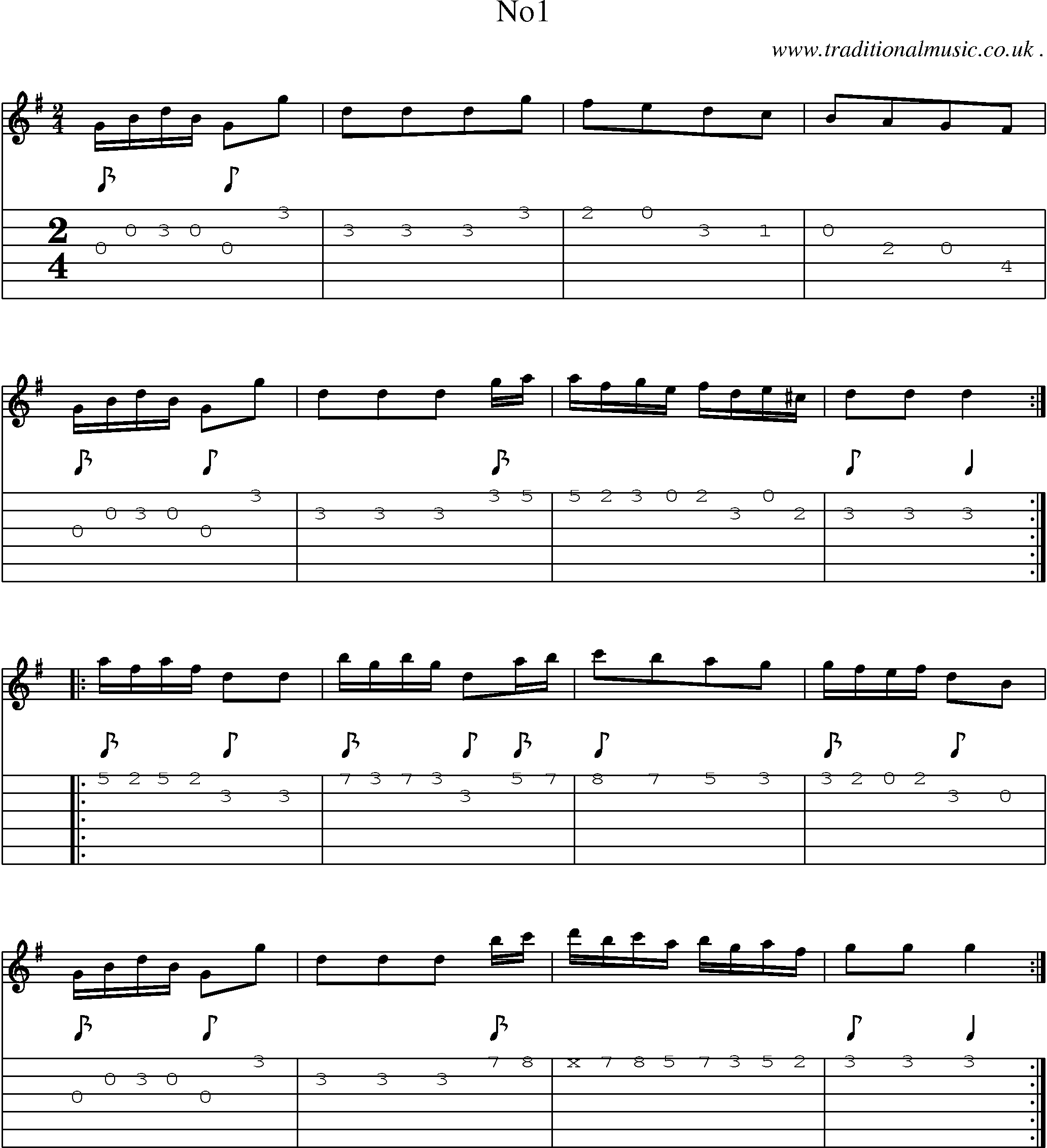 Sheet-Music and Guitar Tabs for No1