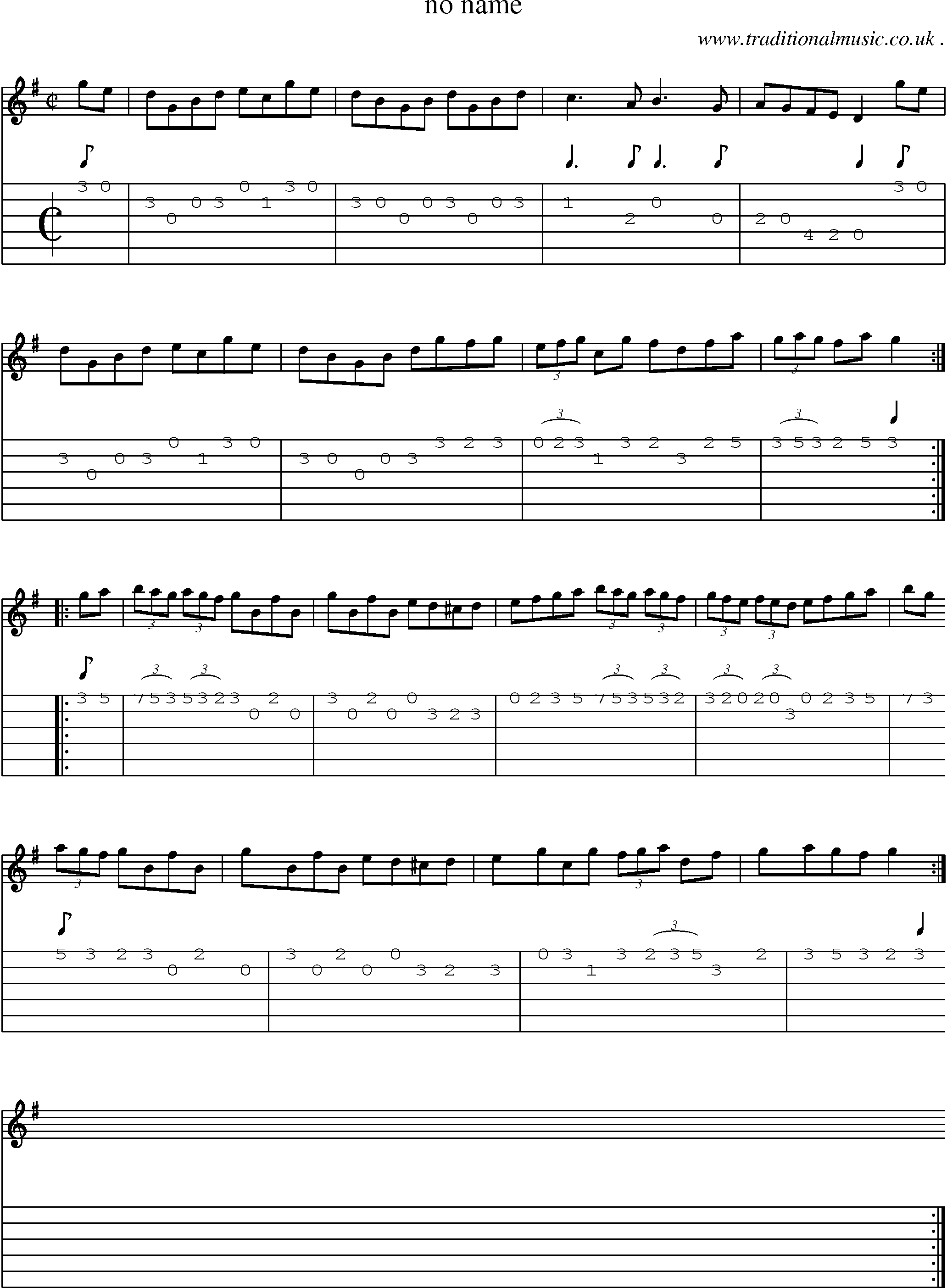 Sheet-Music and Guitar Tabs for No Name