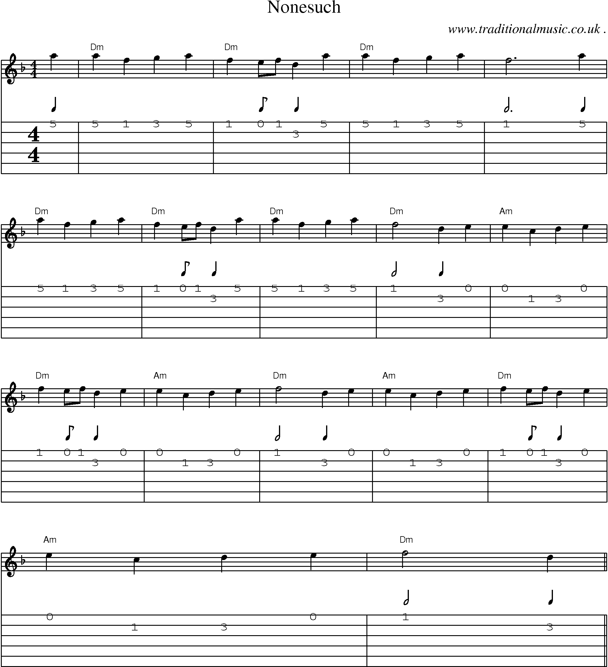 Sheet-Music and Guitar Tabs for Nonesuch
