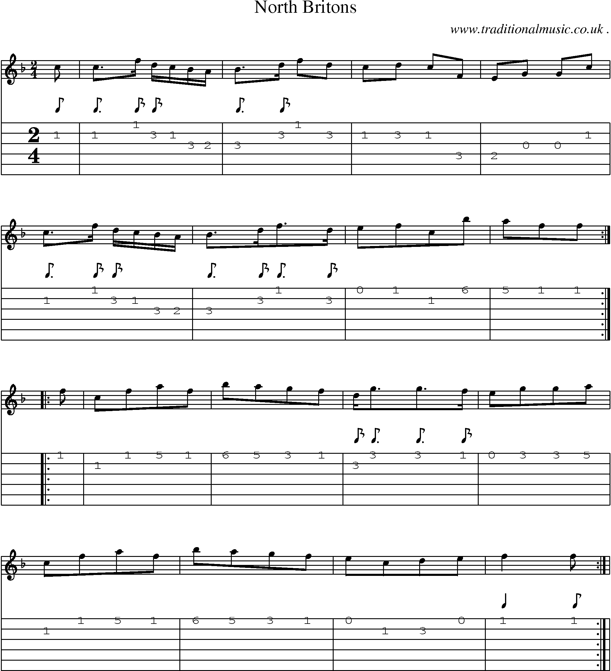 Sheet-Music and Guitar Tabs for North Britons