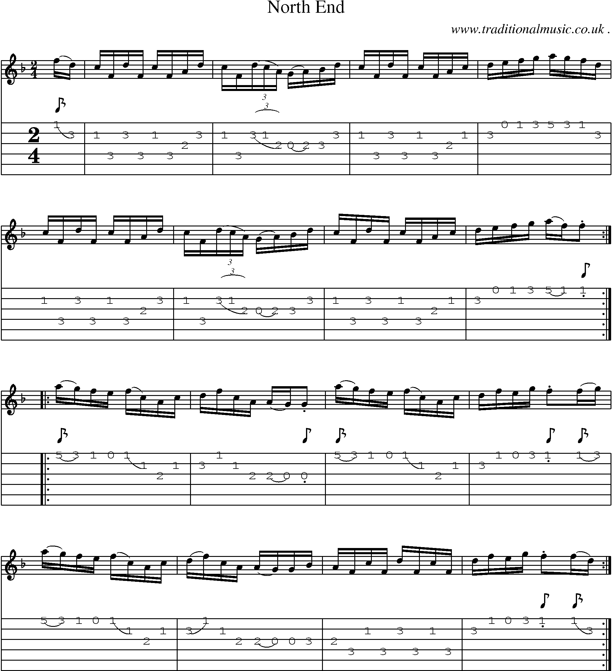 Sheet-Music and Guitar Tabs for North End