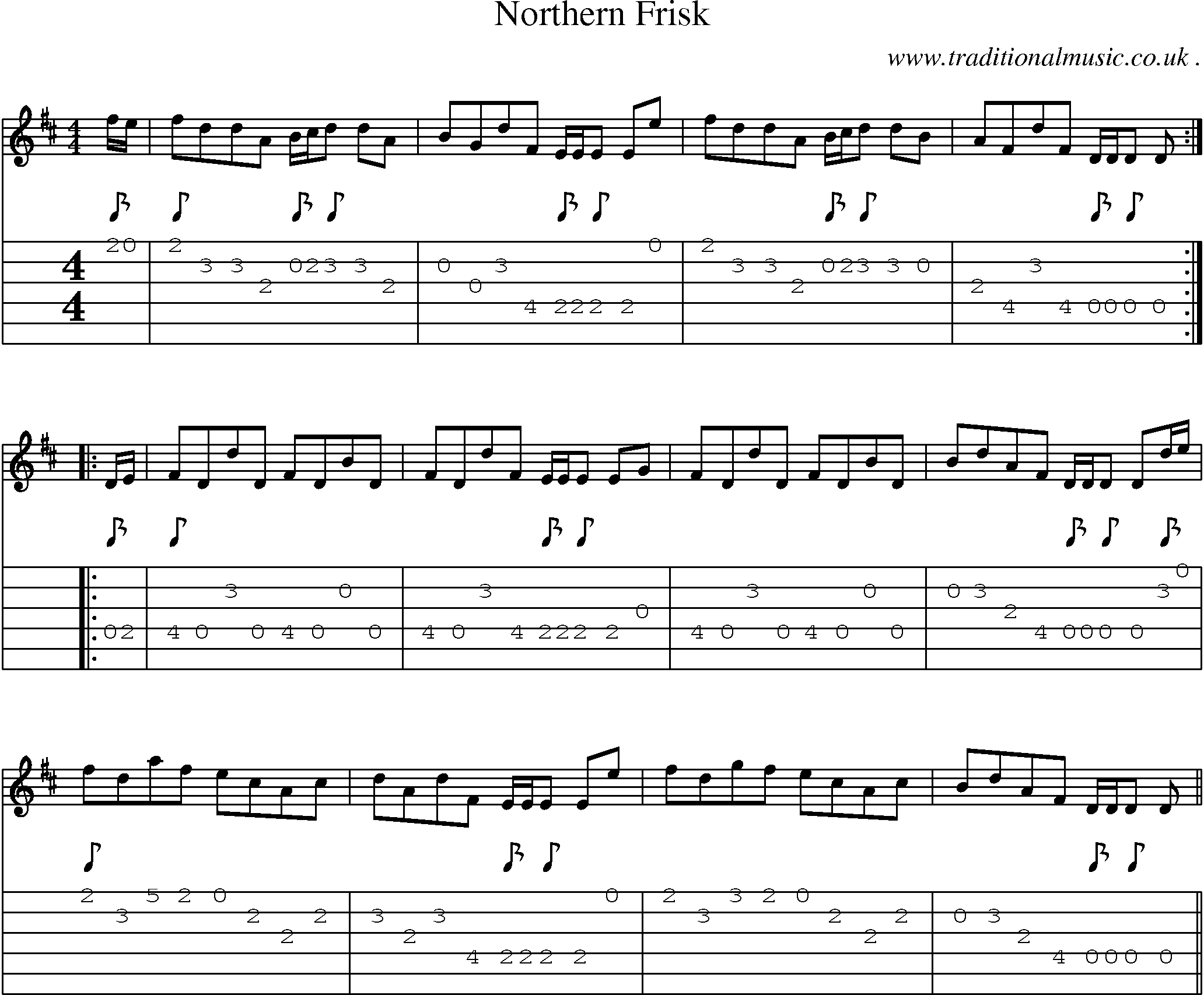 Sheet-Music and Guitar Tabs for Northern Frisk