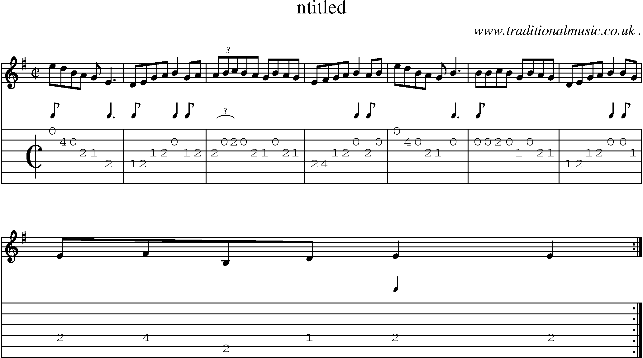Sheet-Music and Guitar Tabs for Ntitled