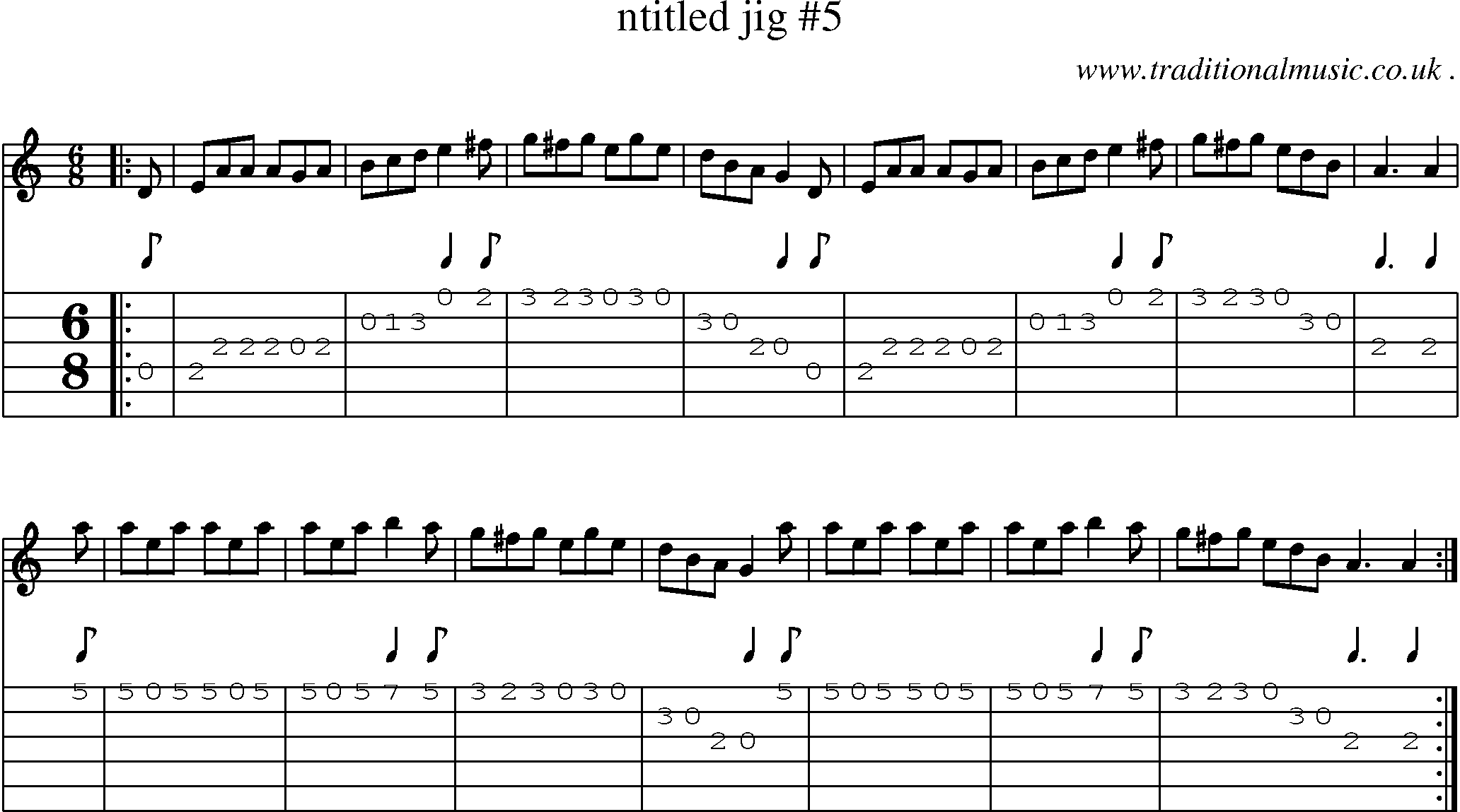 Sheet-Music and Guitar Tabs for Ntitled Jig 5