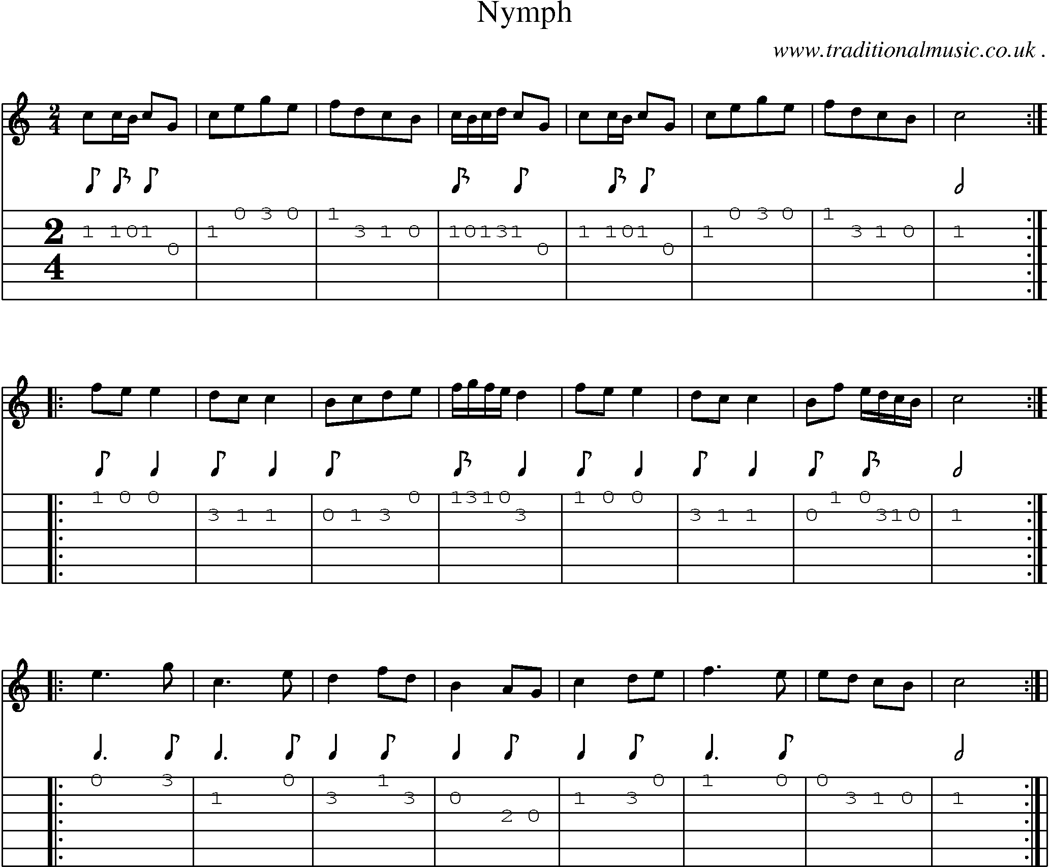 Sheet-Music and Guitar Tabs for Nymph