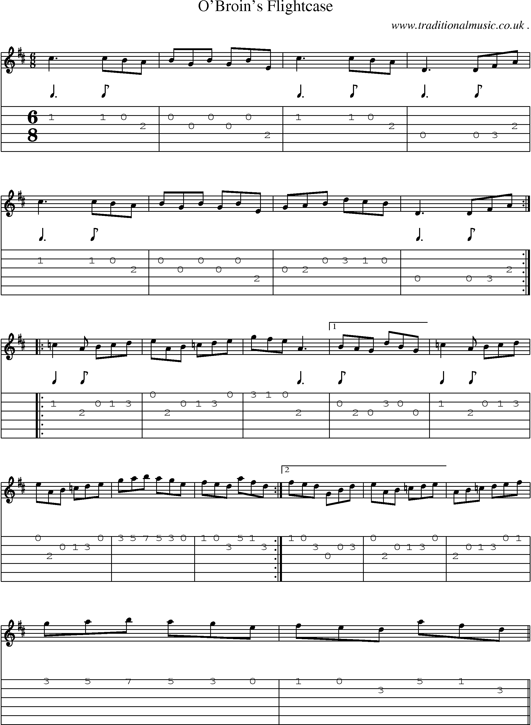 Sheet-Music and Guitar Tabs for Obroins Flightcase