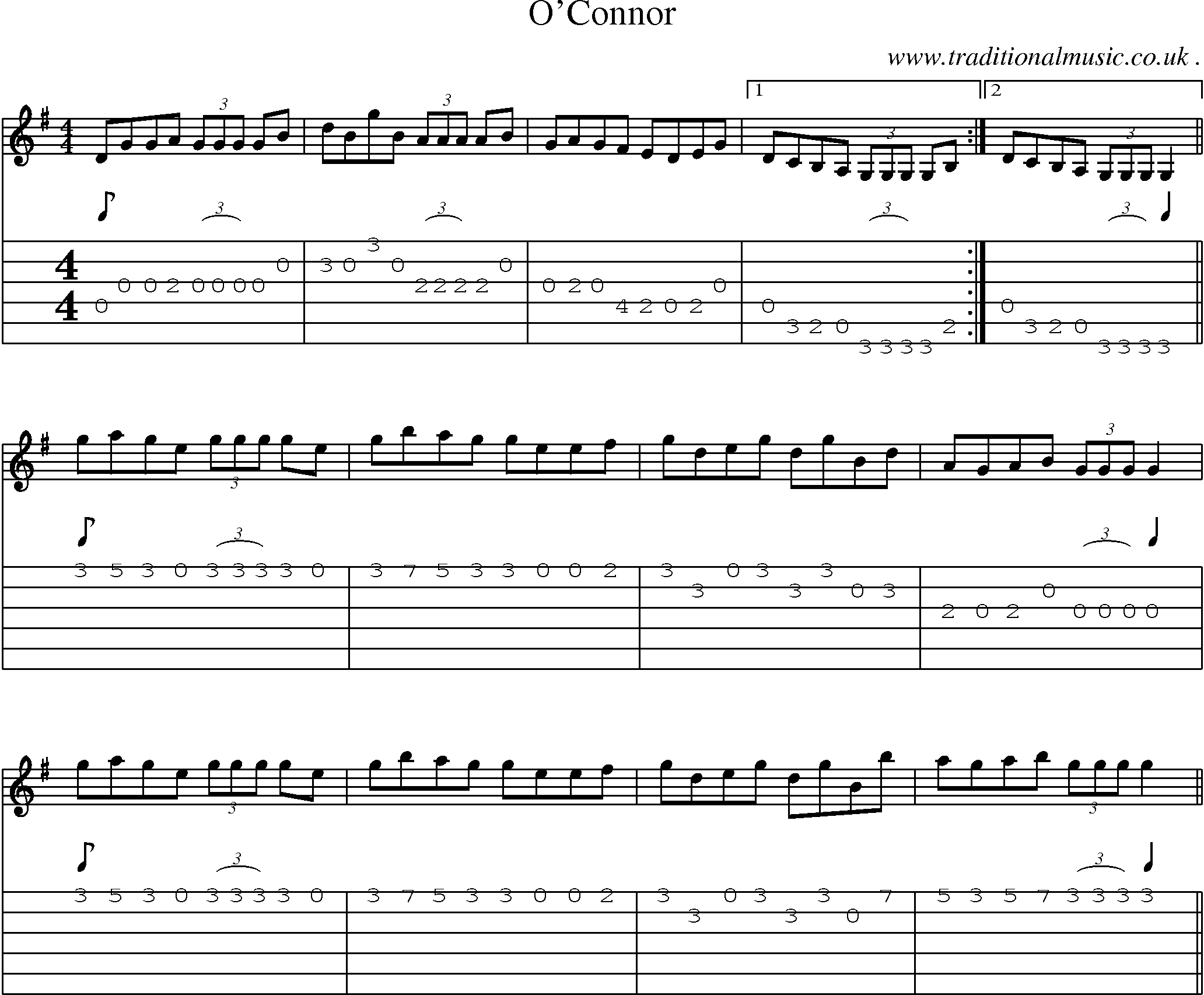 Sheet-Music and Guitar Tabs for Oconnor
