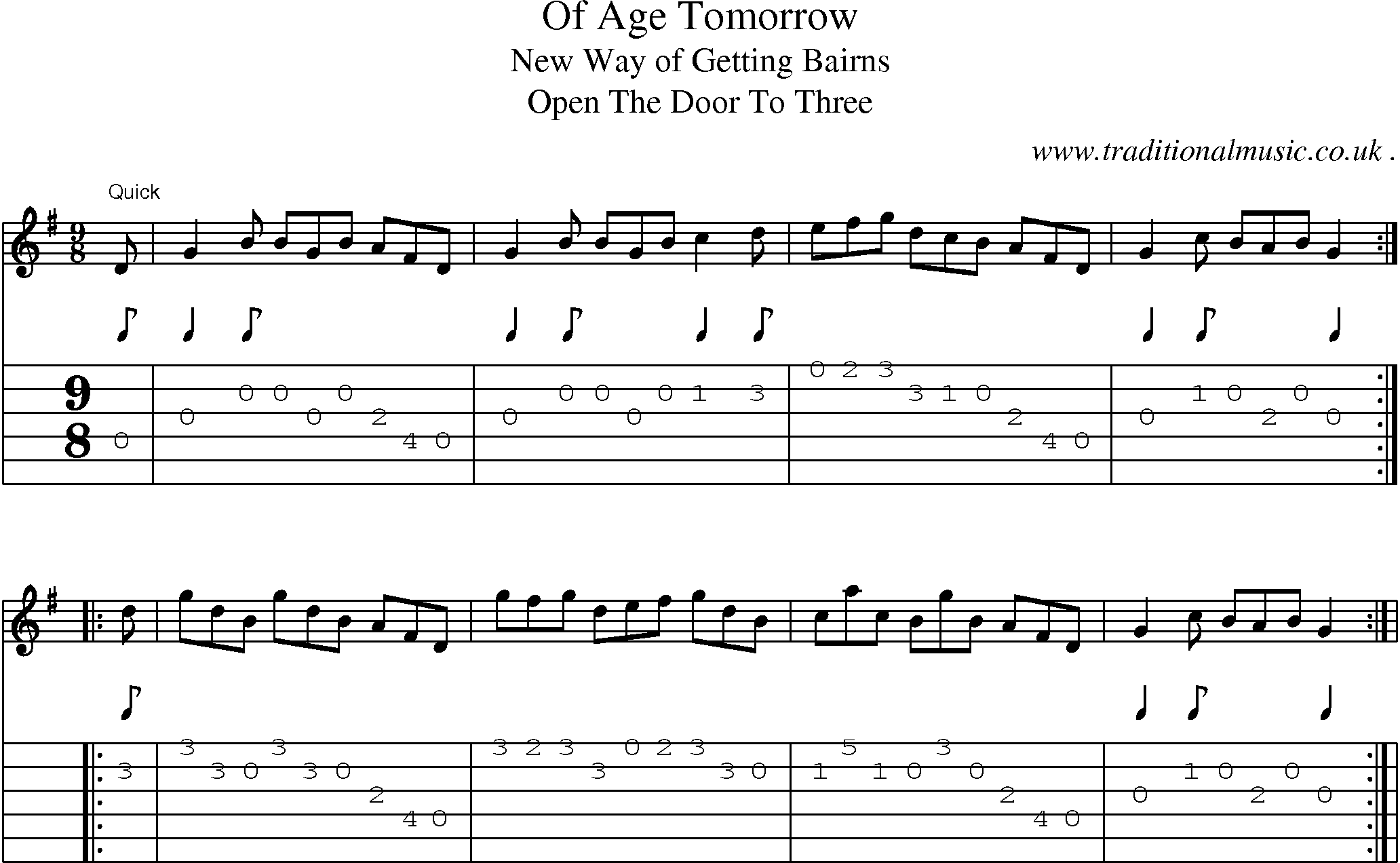 Sheet-Music and Guitar Tabs for Of Age Tomorrow