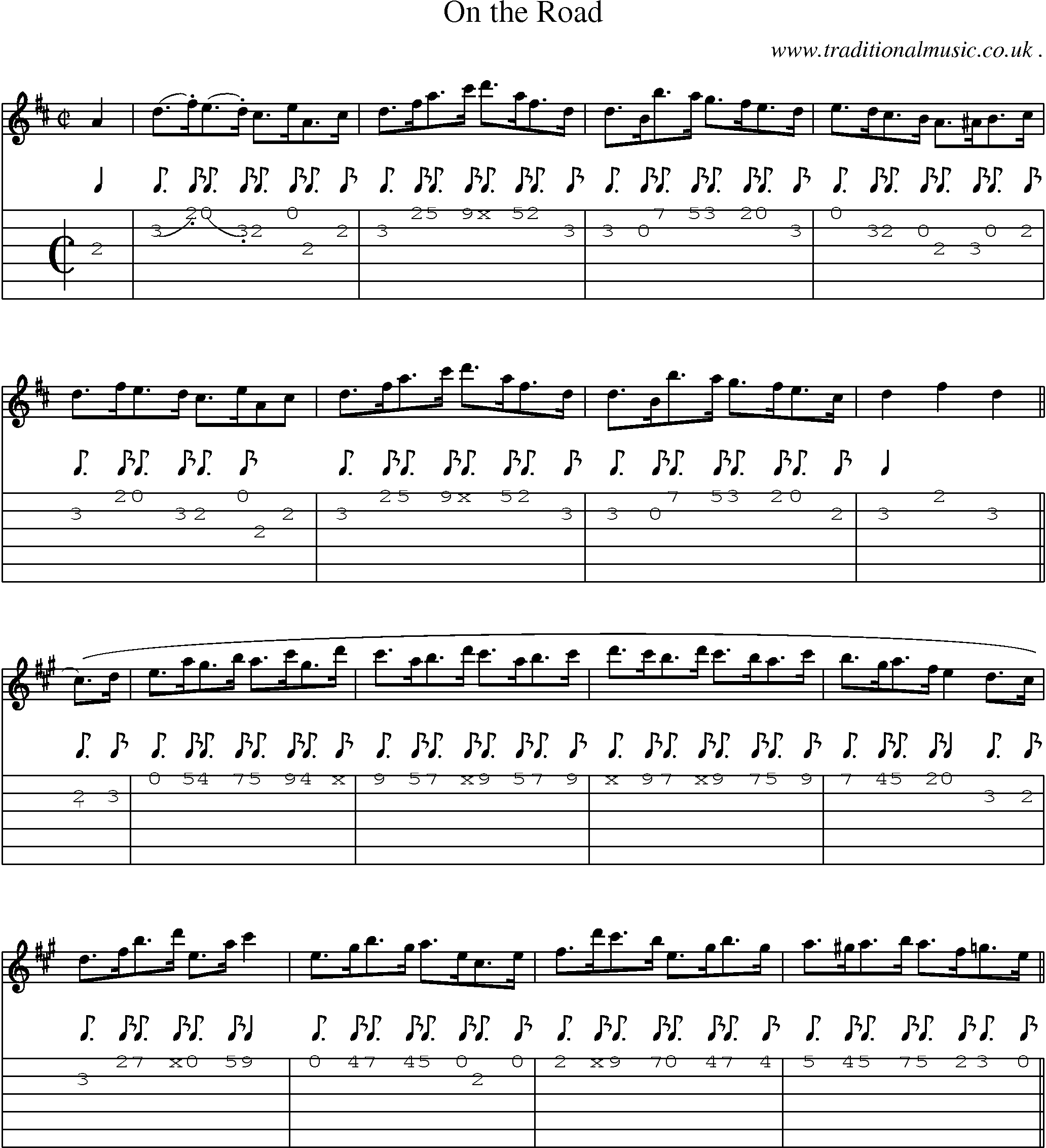 Sheet-Music and Guitar Tabs for On The Road
