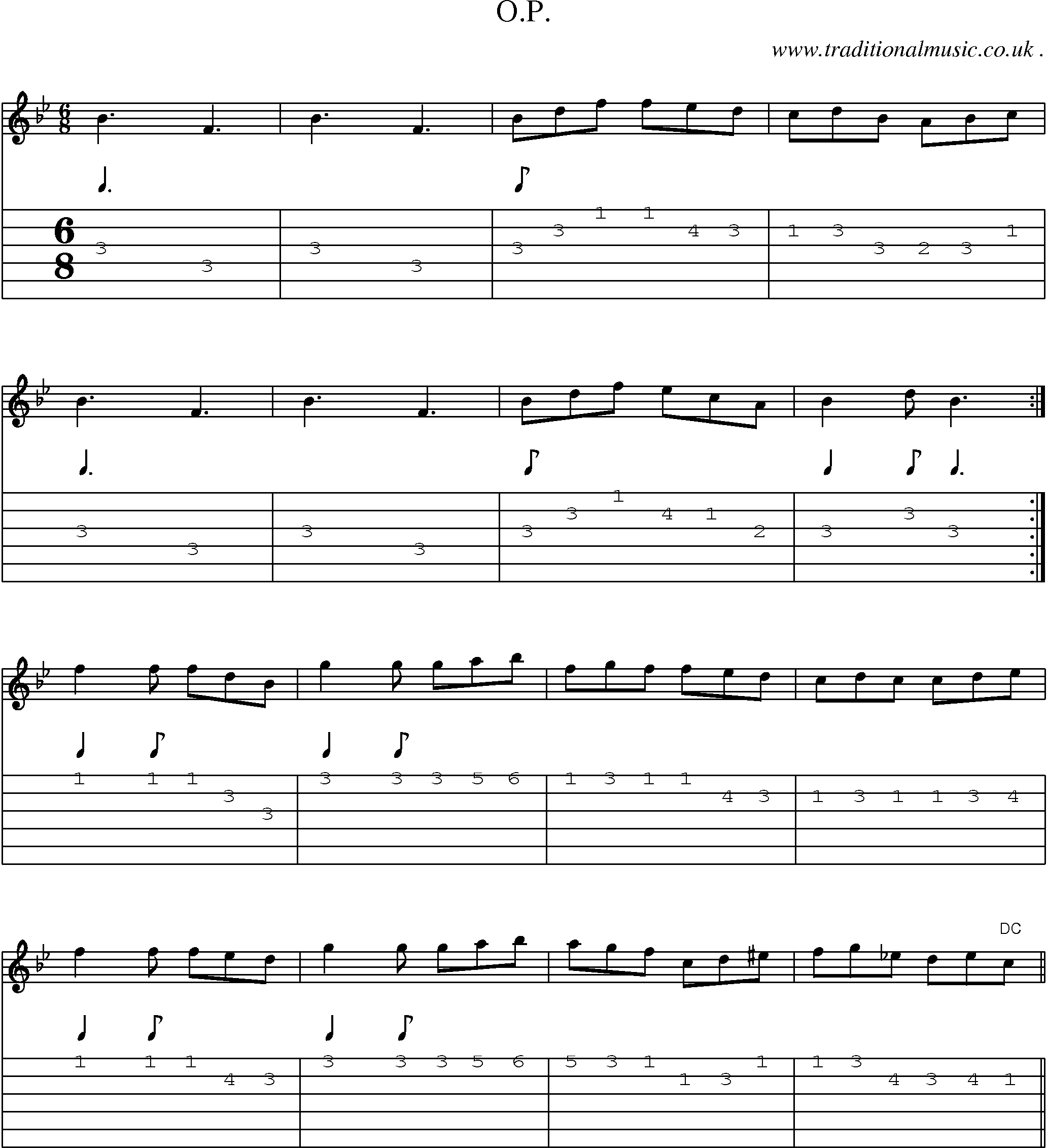 Sheet-Music and Guitar Tabs for Op