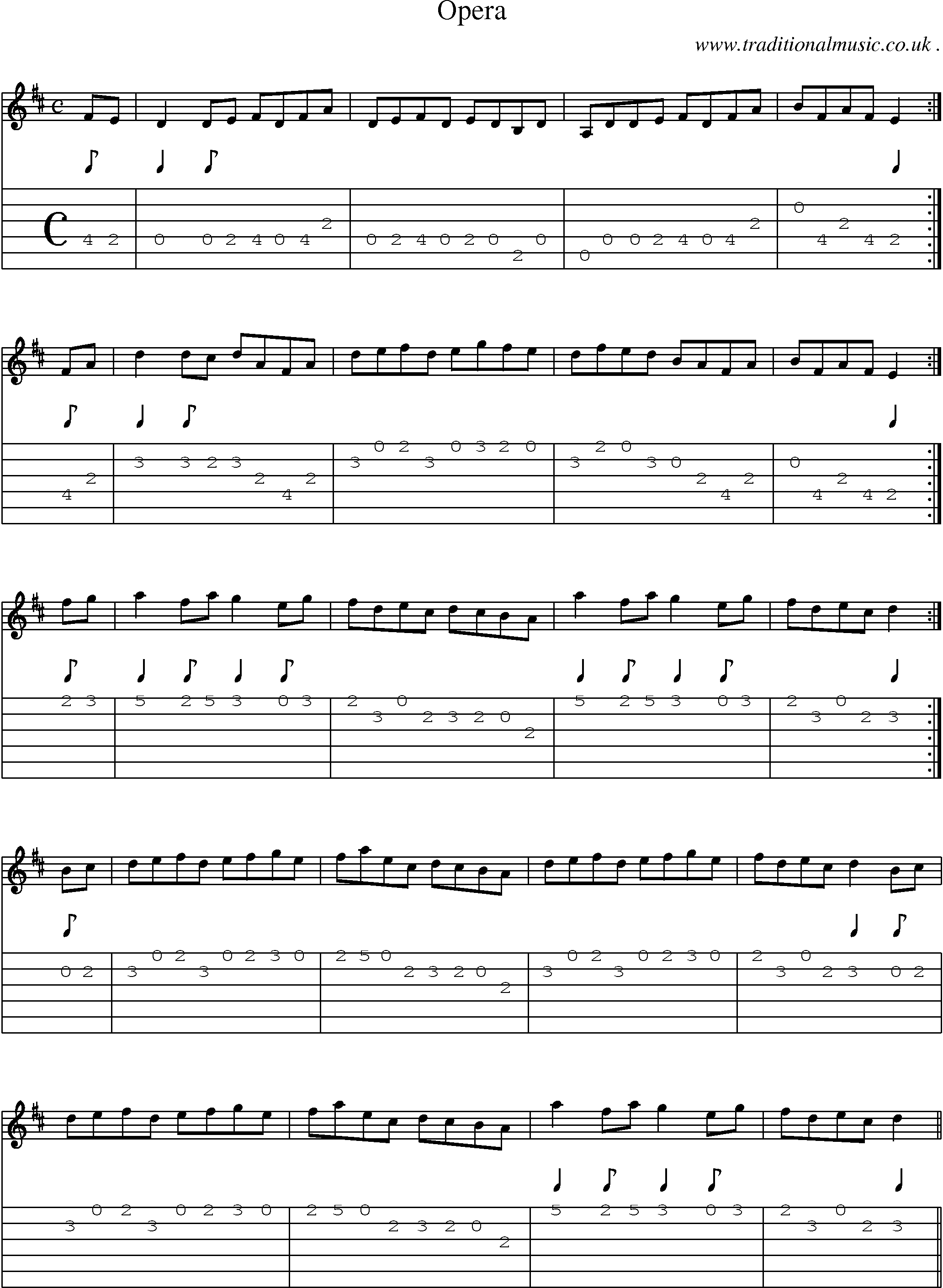 Sheet-Music and Guitar Tabs for Opera