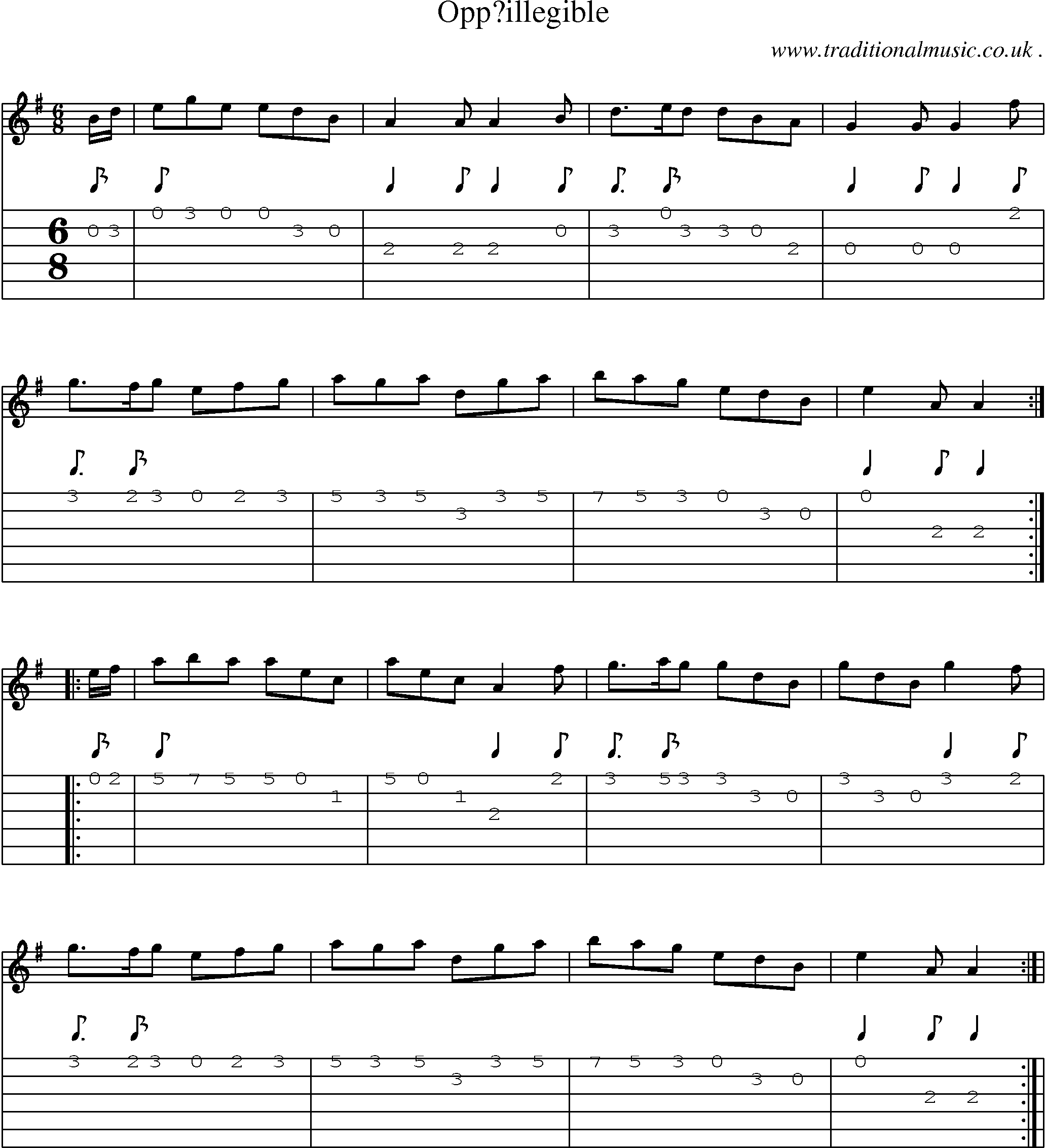 Sheet-Music and Guitar Tabs for Oppillegible