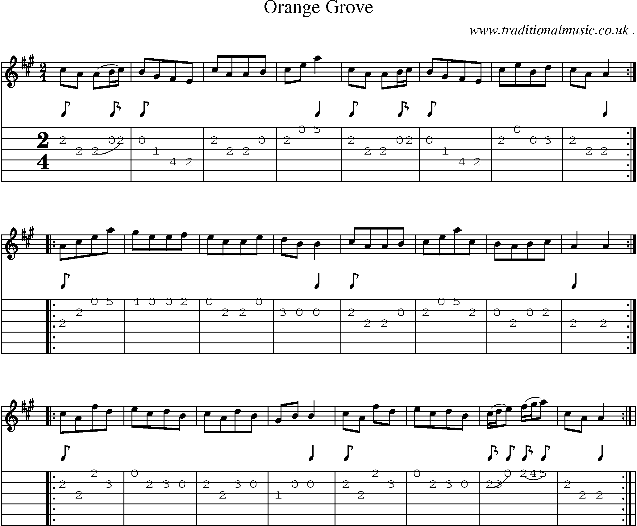 Sheet-Music and Guitar Tabs for Orange Grove