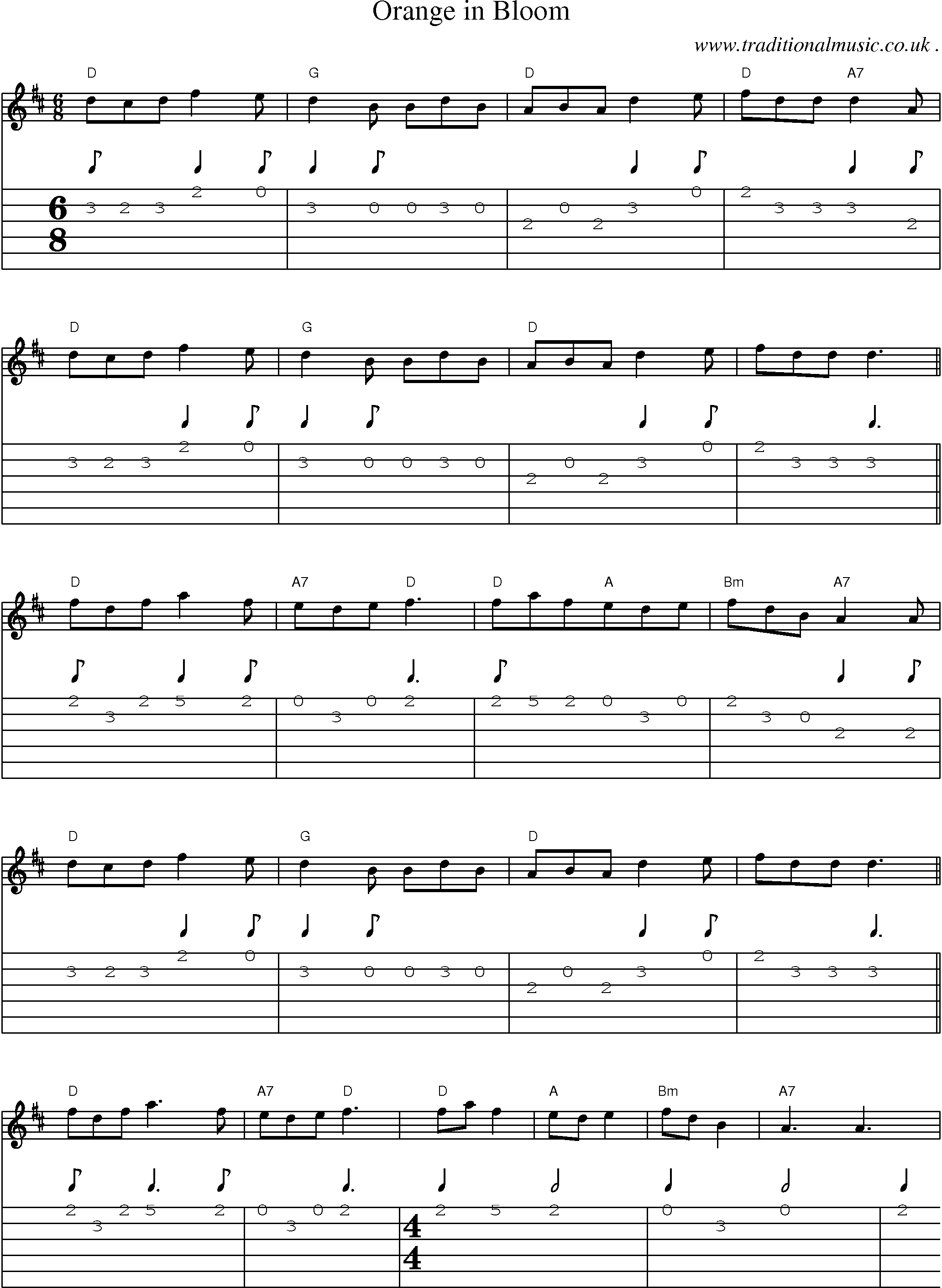 Sheet-Music and Guitar Tabs for Orange In Bloom