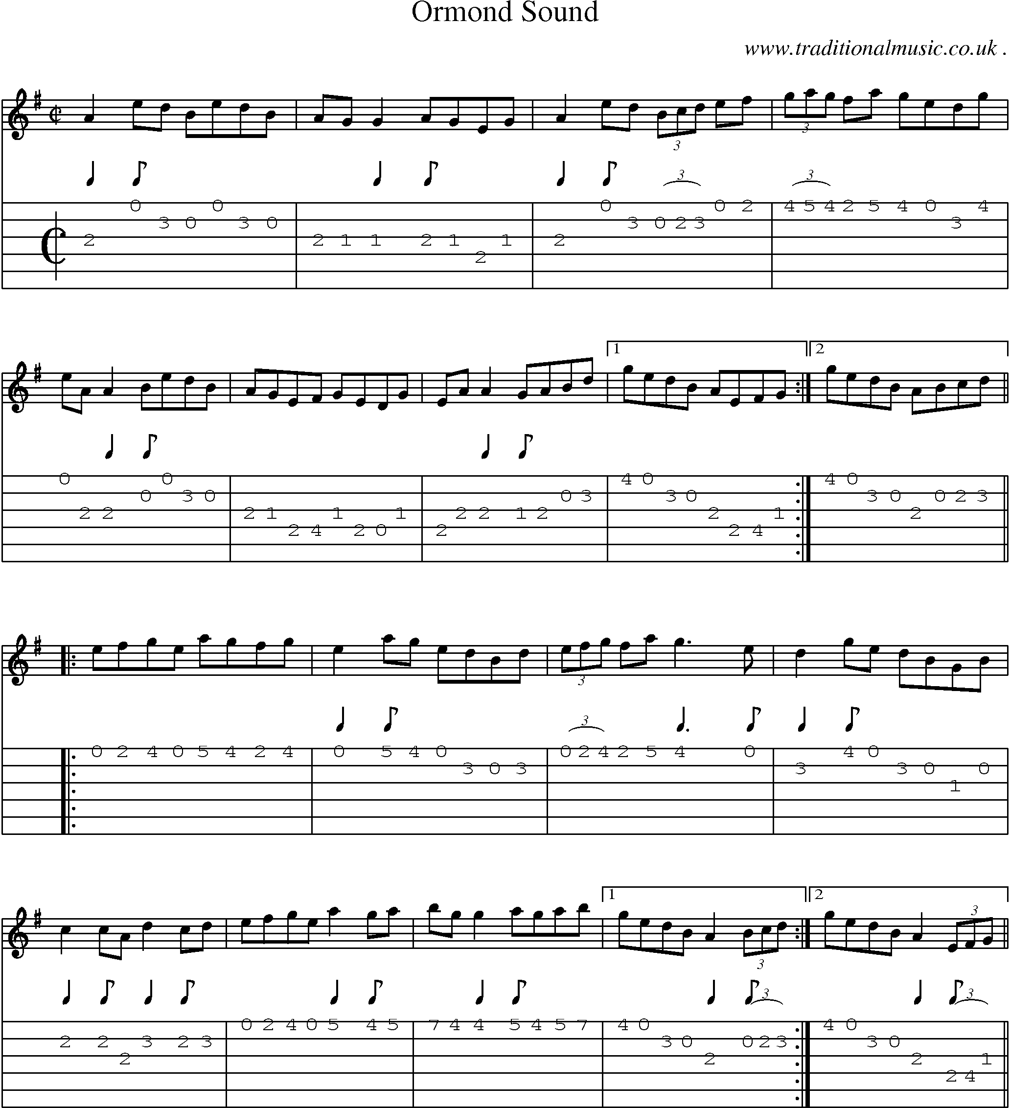 Sheet-Music and Guitar Tabs for Ormond Sound