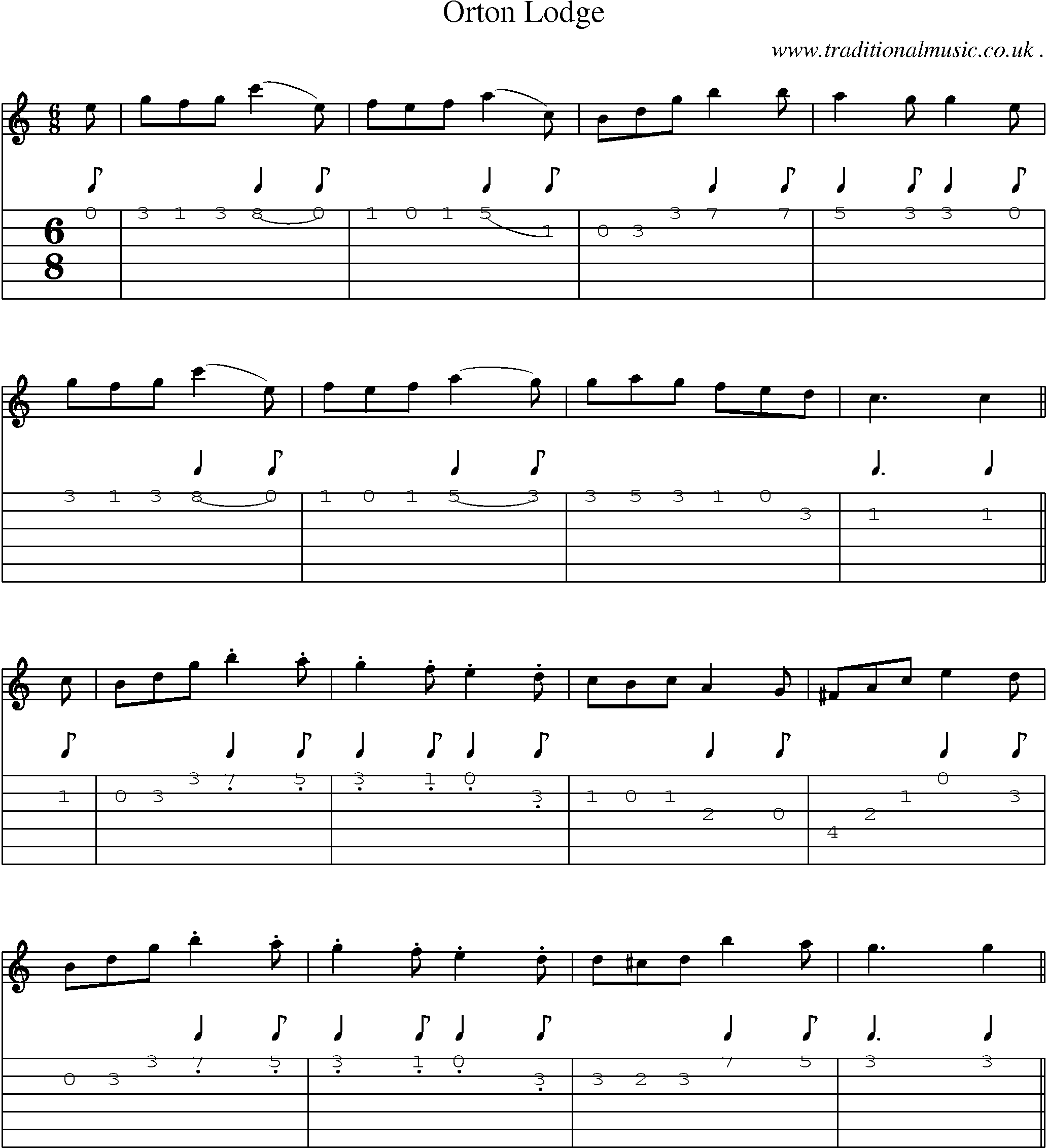 Sheet-Music and Guitar Tabs for Orton Lodge