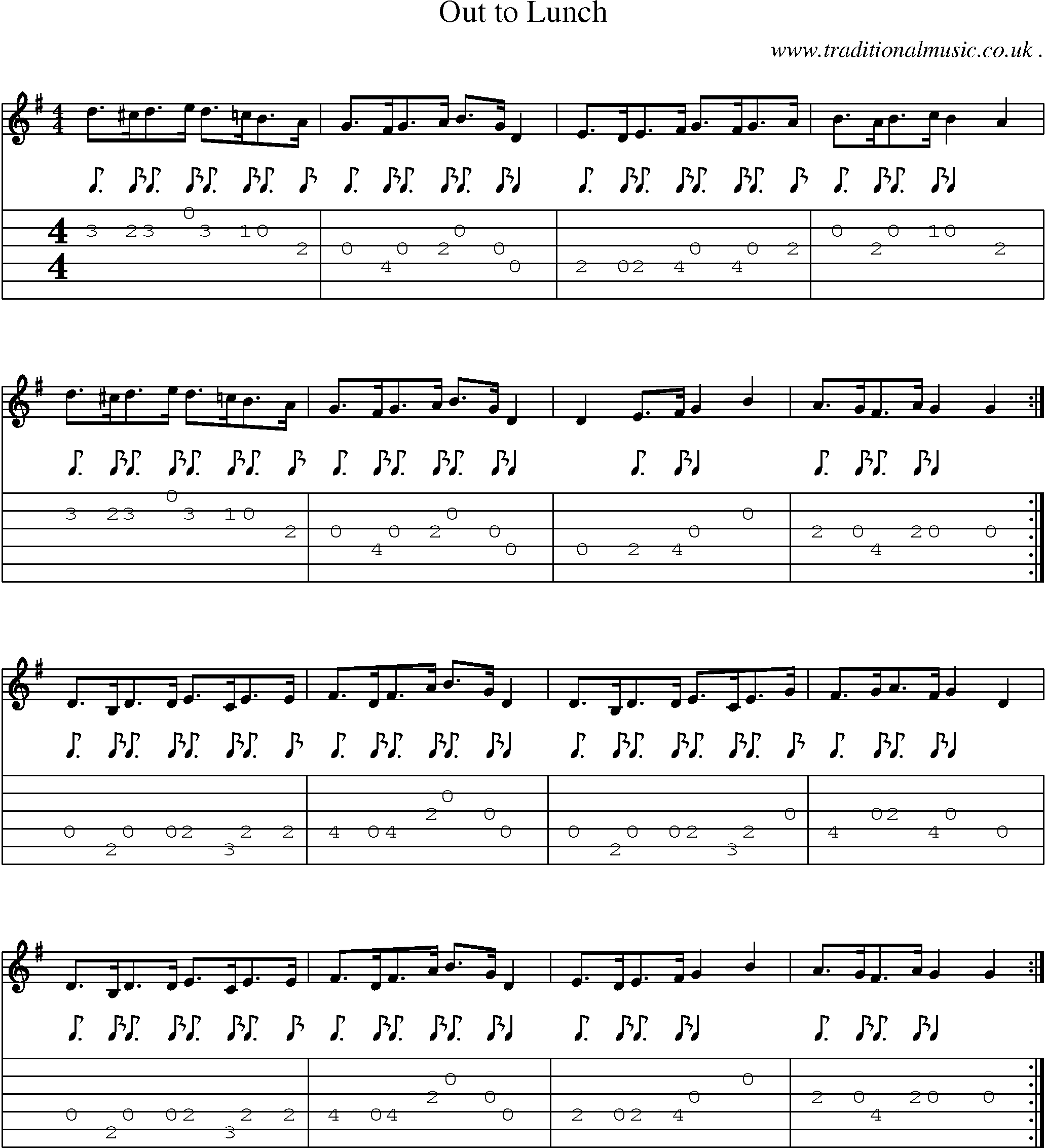 Sheet-Music and Guitar Tabs for Out To Lunch